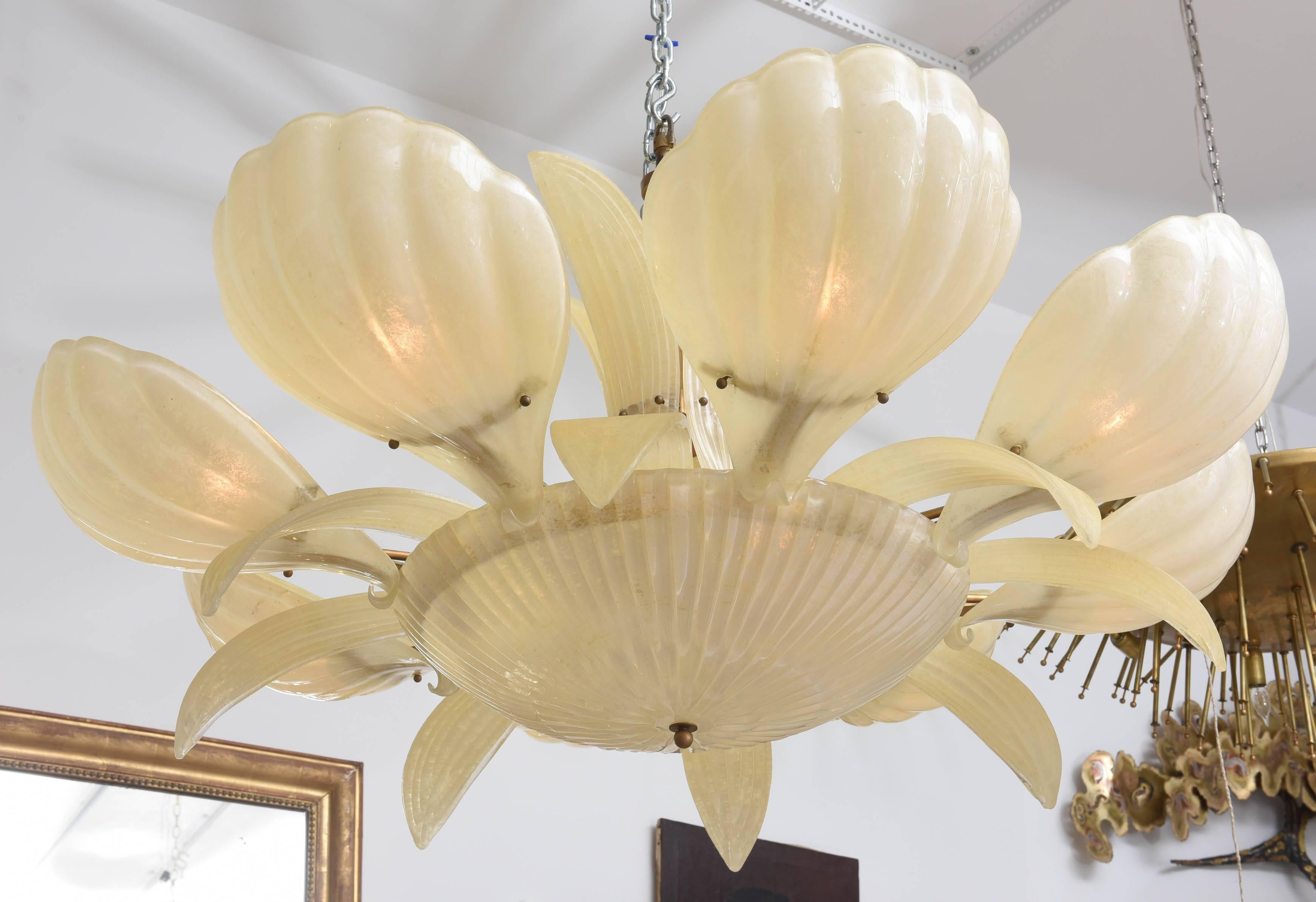 Vintage Murano Glass Chandelier by Seguso In Good Condition In West Palm Beach, FL