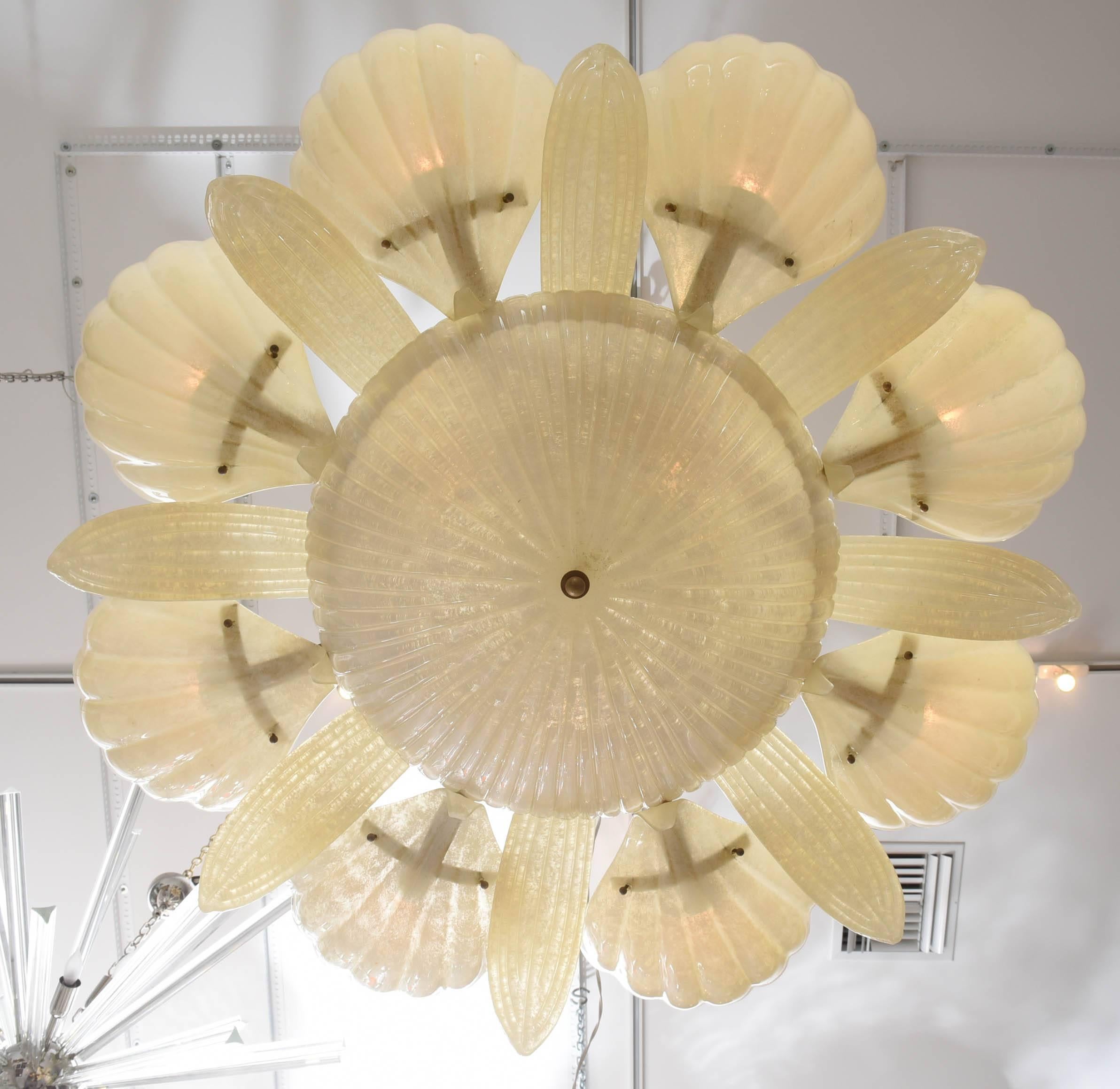 Vintage Murano Glass Chandelier by Seguso 2