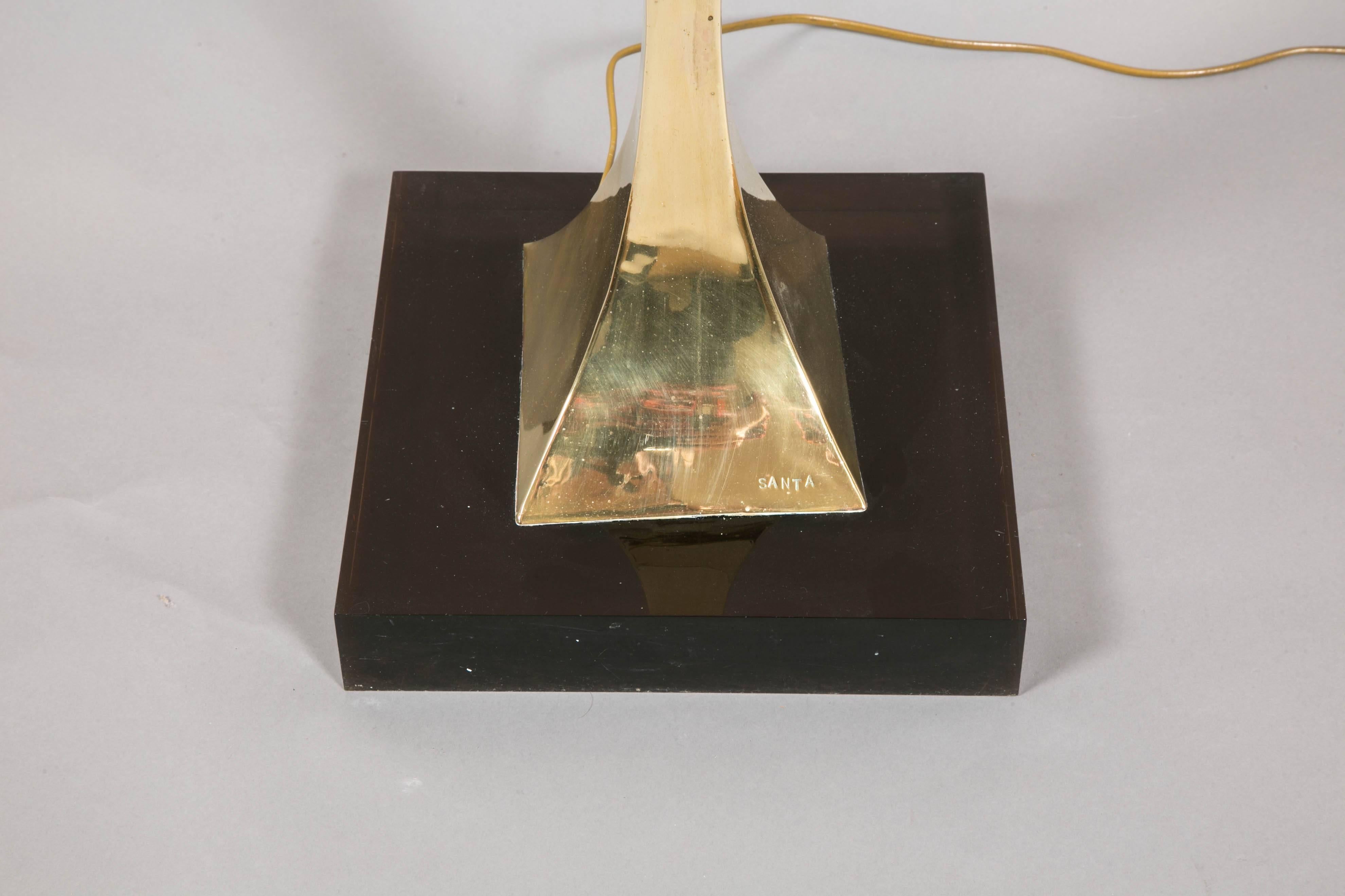 Gilt Brass Floor Lamp by Claude Santarelli, circa 1975 4
