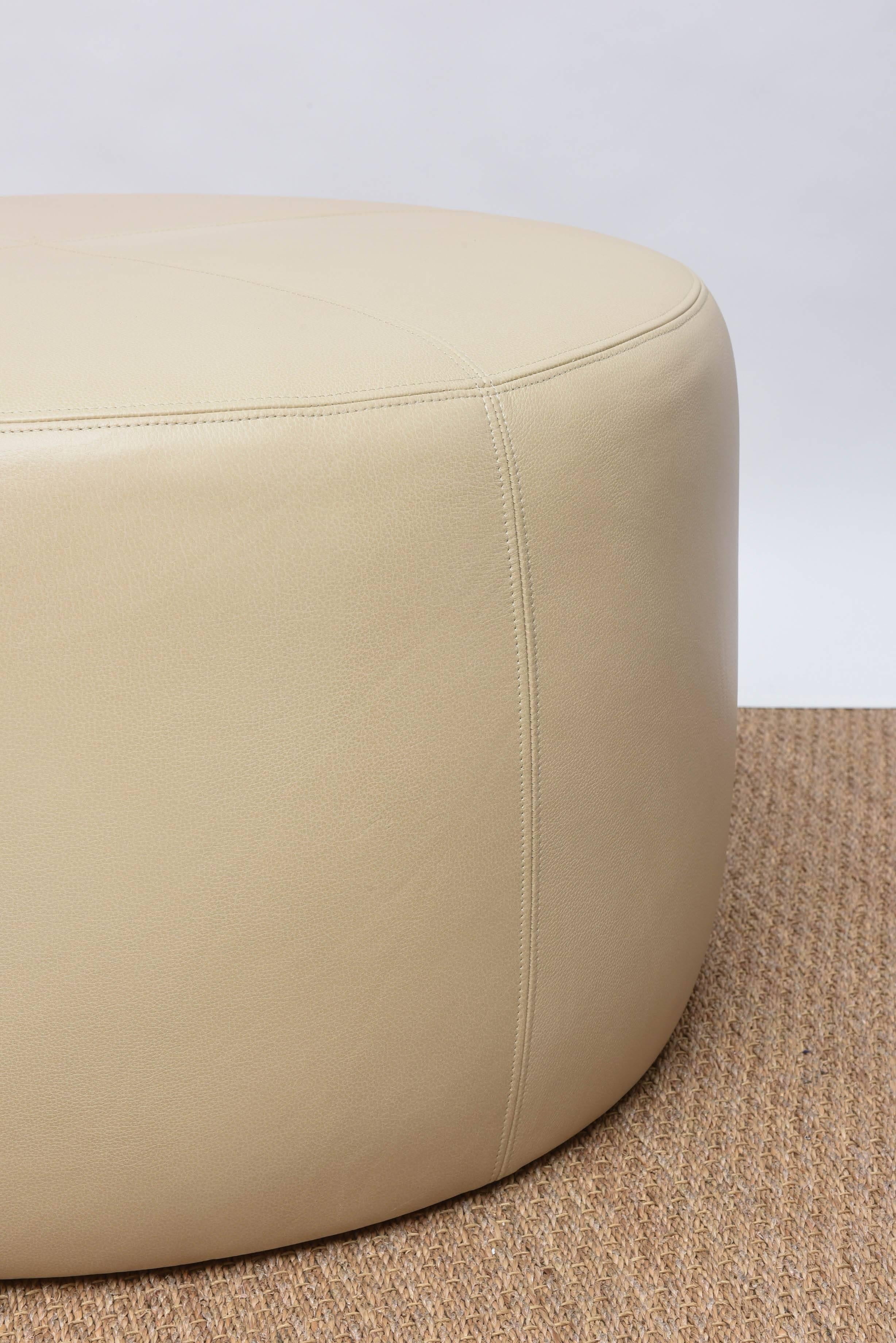 leather ottoman round