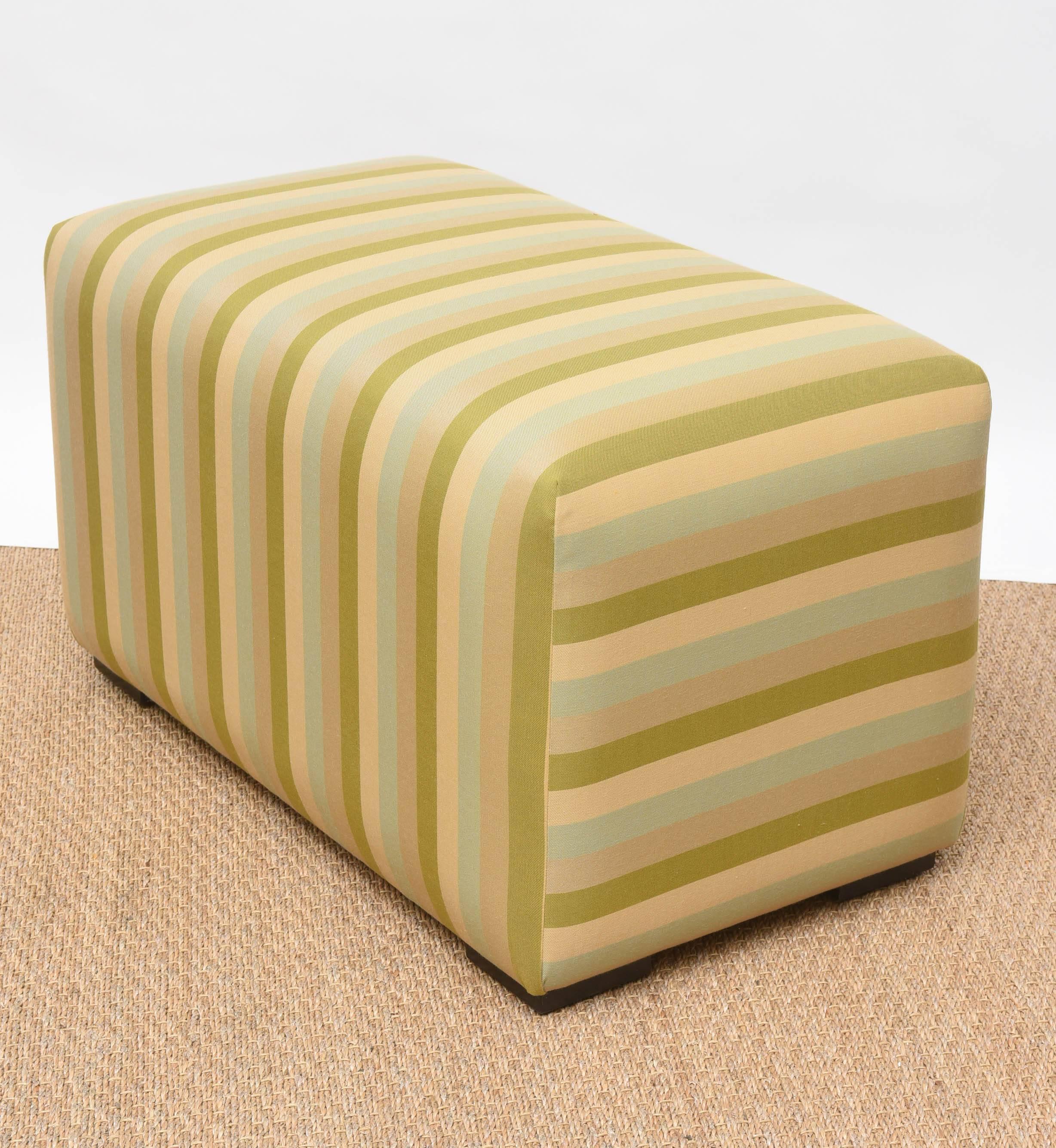 striped footstool