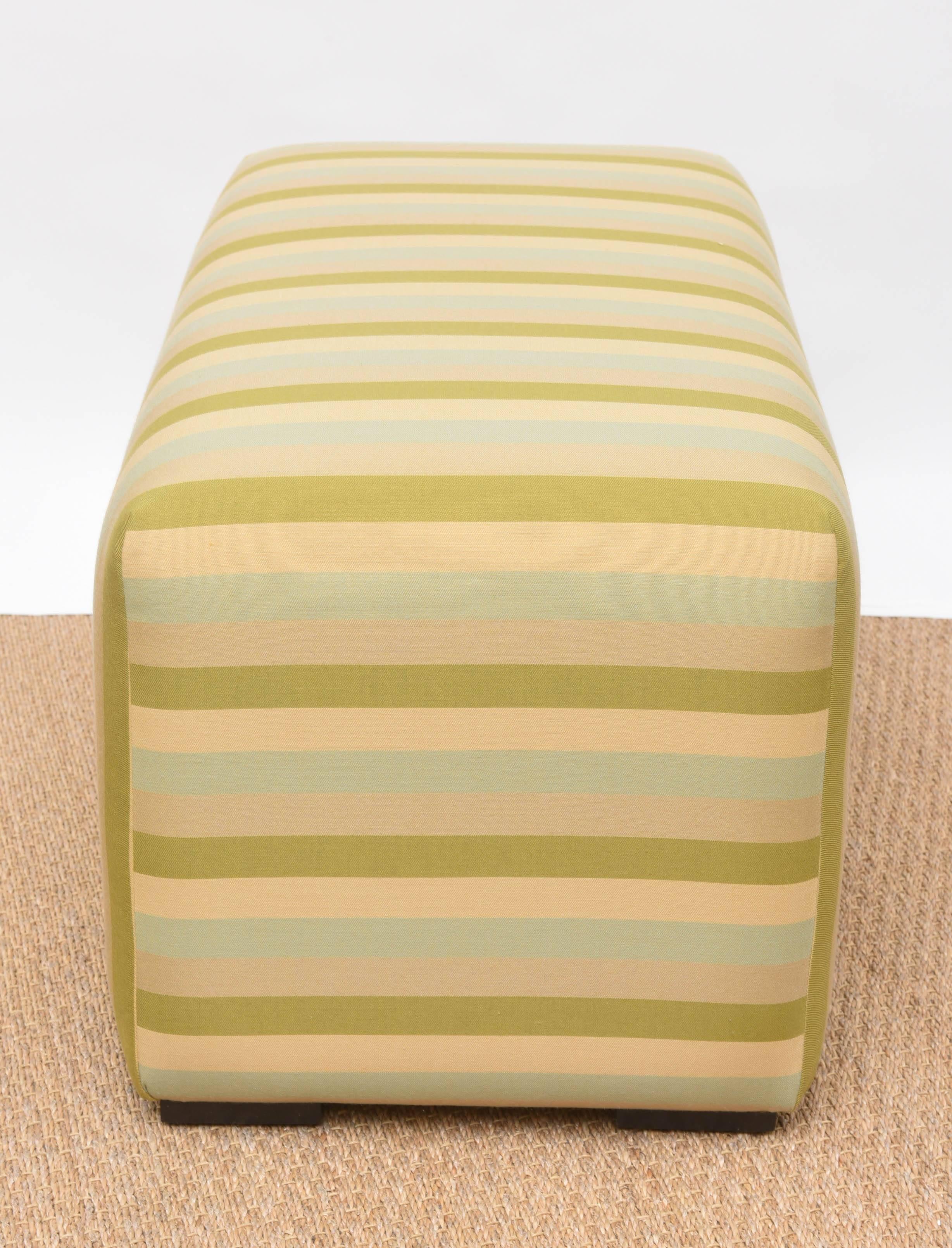 American Modern Striped Ottoman, Footstool For Sale