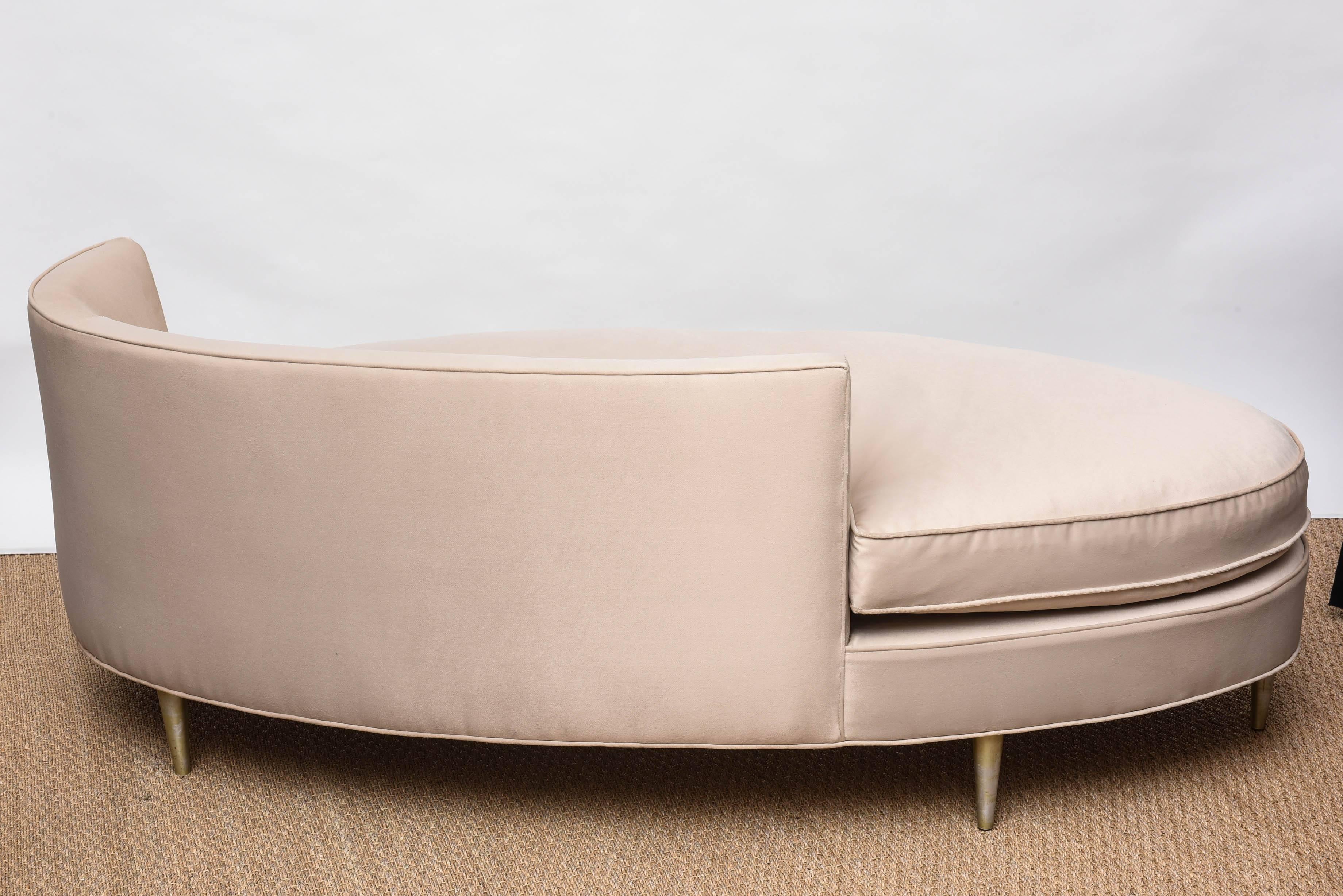 Contemporary Oval Shaped Recamier Chaise
