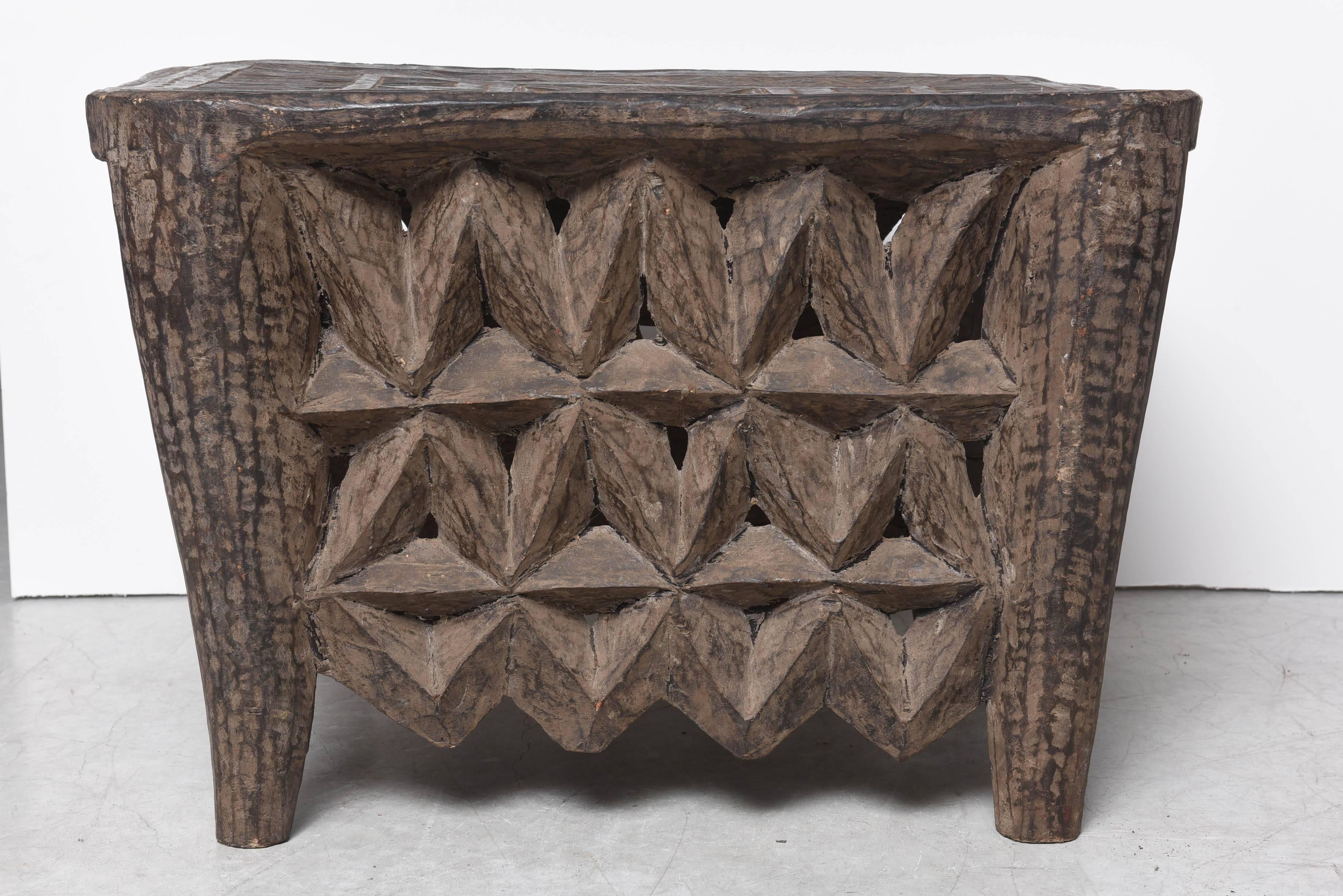 Sub-Saharan African Nigerian Entrance Side Table with Jewelry  safe from Africa For Sale