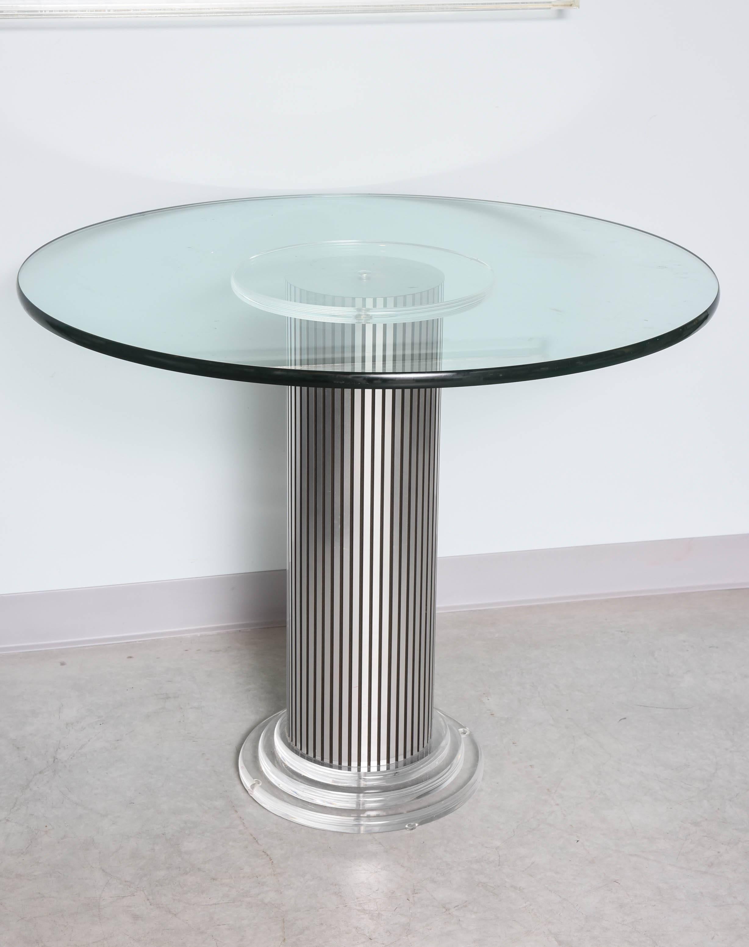 SALE !SALE !SALE!  Vintage, Lucite Pedestal Table with Round 1