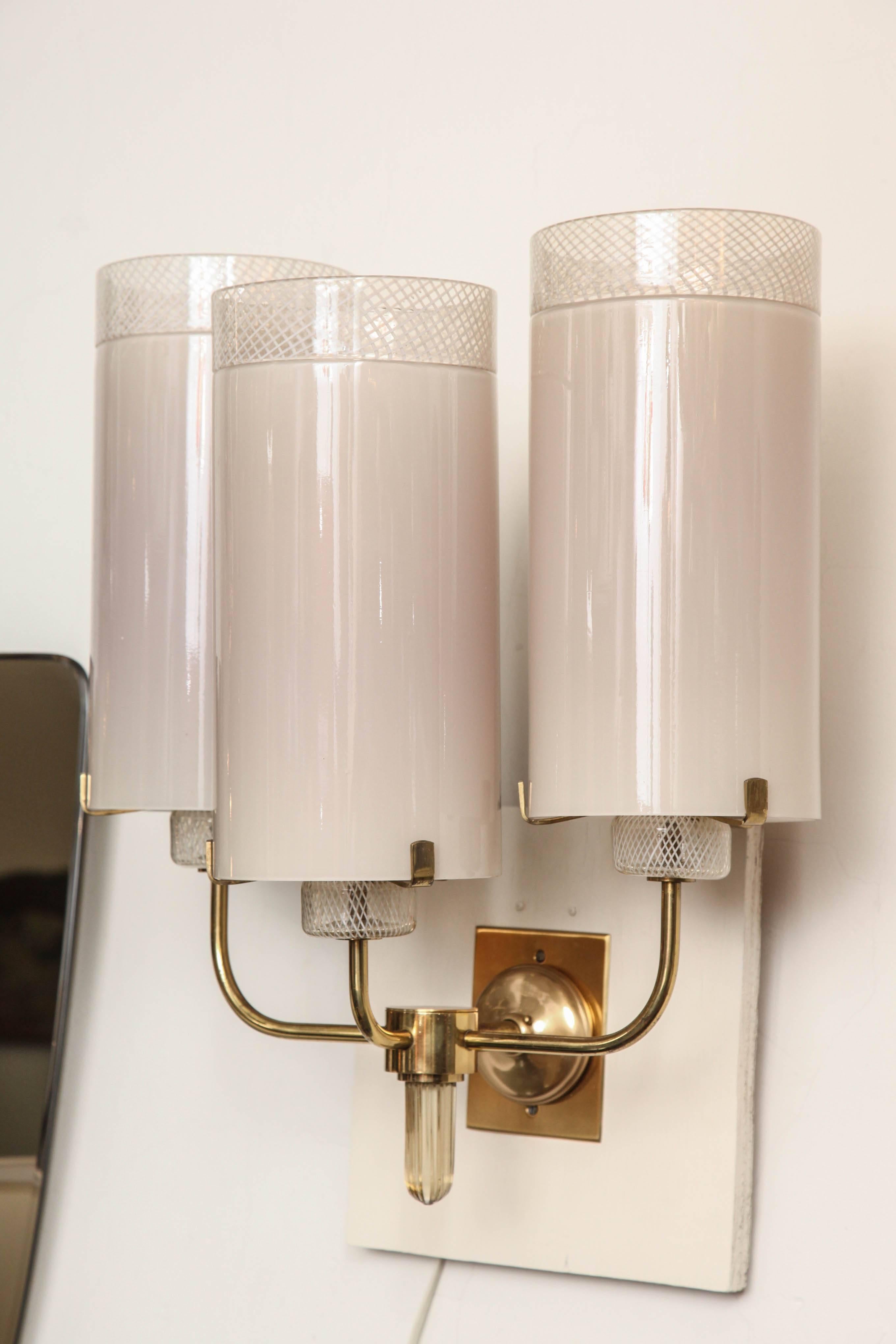 Mid-Century Modern Sconces designed by Barovier Toso made in Italy For Sale