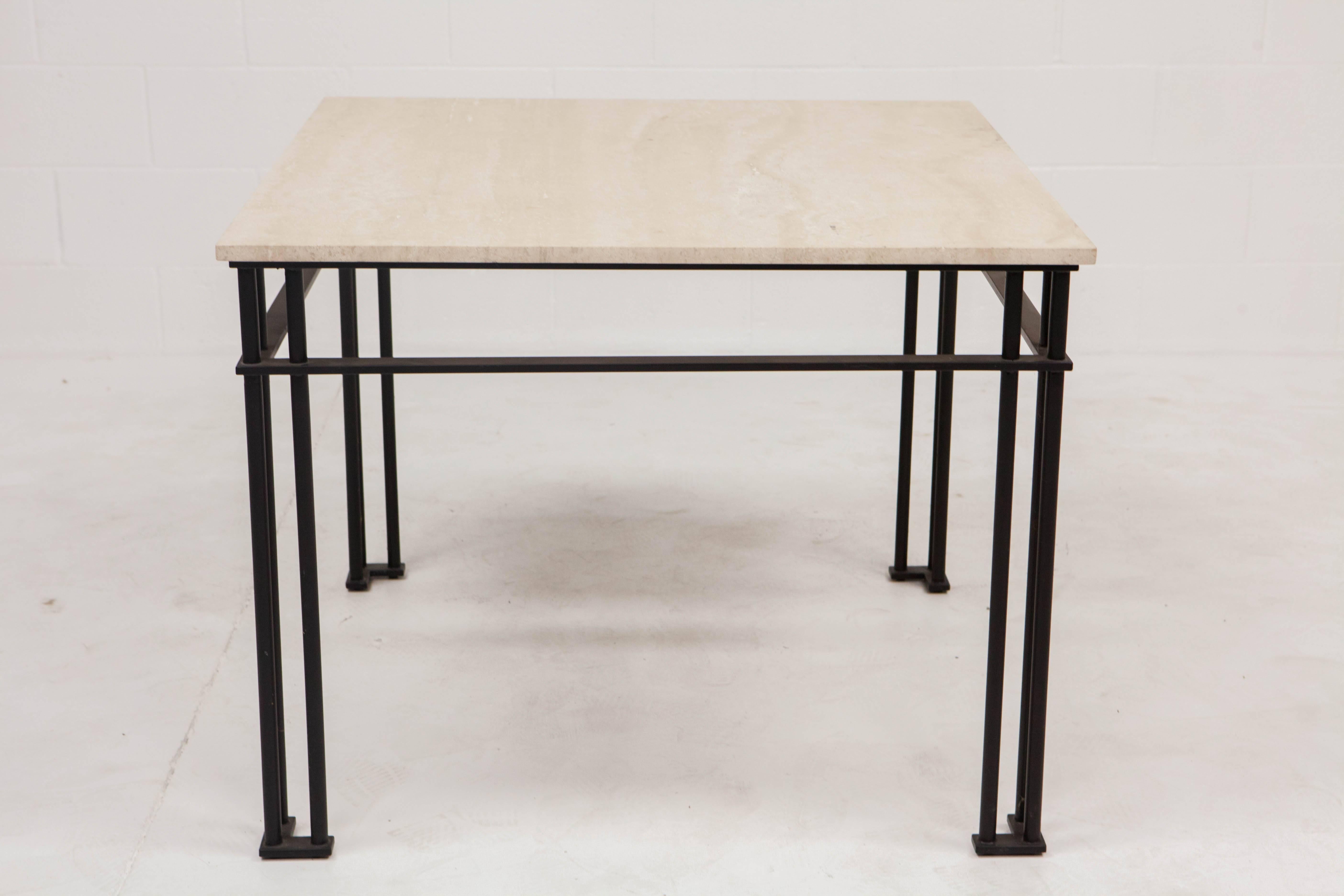 Steel Vintage Card Table with Set of Four Chairs