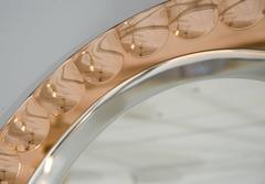 1960s Oval Italian Mirror with scalloped bevelling