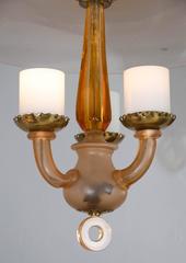 1930s Rose Glass Hanging Lamp, circa 1935