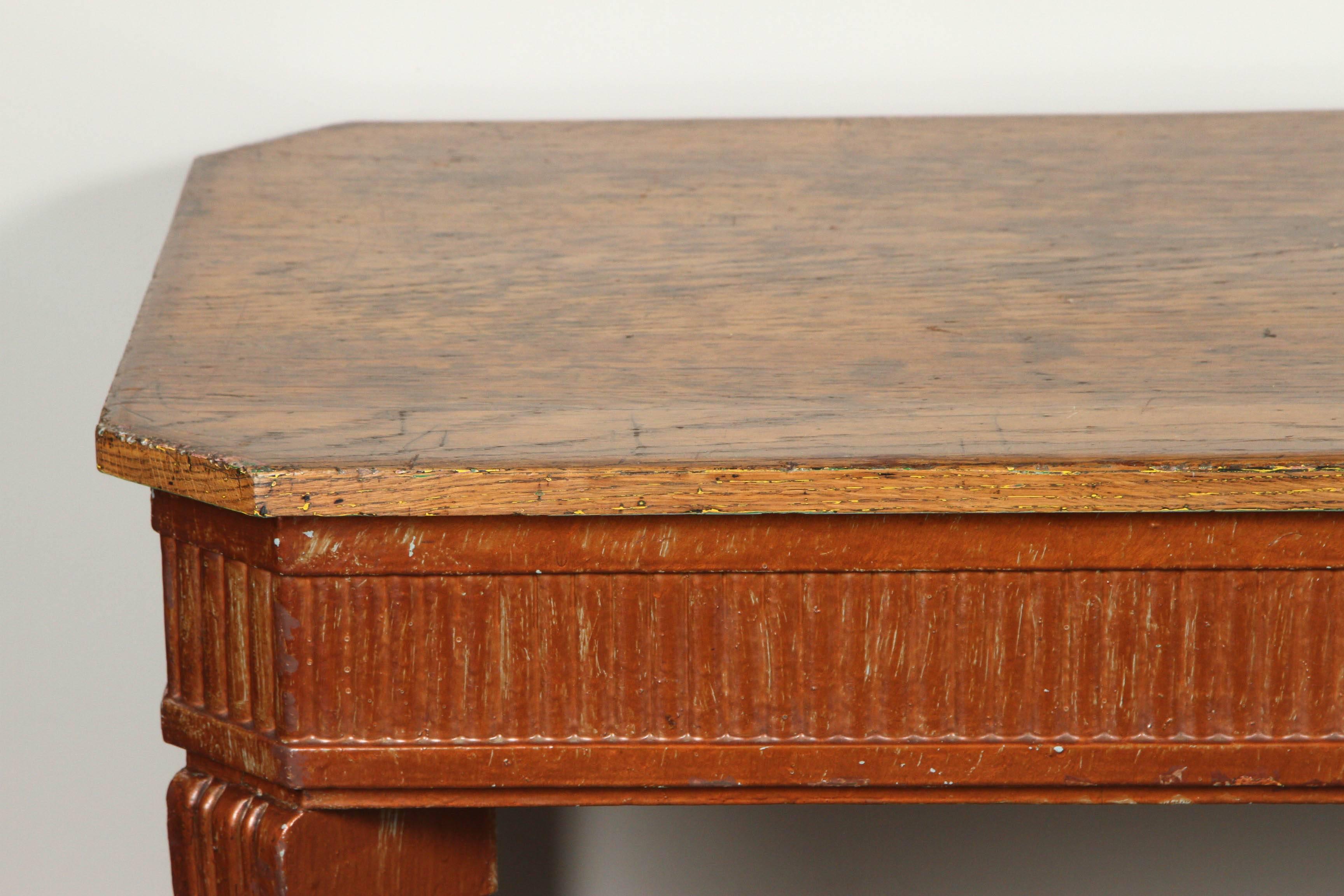 Mid-19th Century 1840s French Oak Wood Console Sideboard
