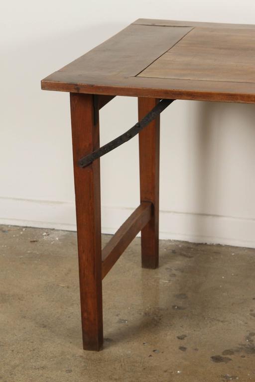 Late 19th Century French Walnut Table With Folding Legs For At Late 19th Century French Walnut Table With Folding Legs Great As A Dining Or