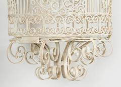 Vintage Birdcage Hanging Light Fixture