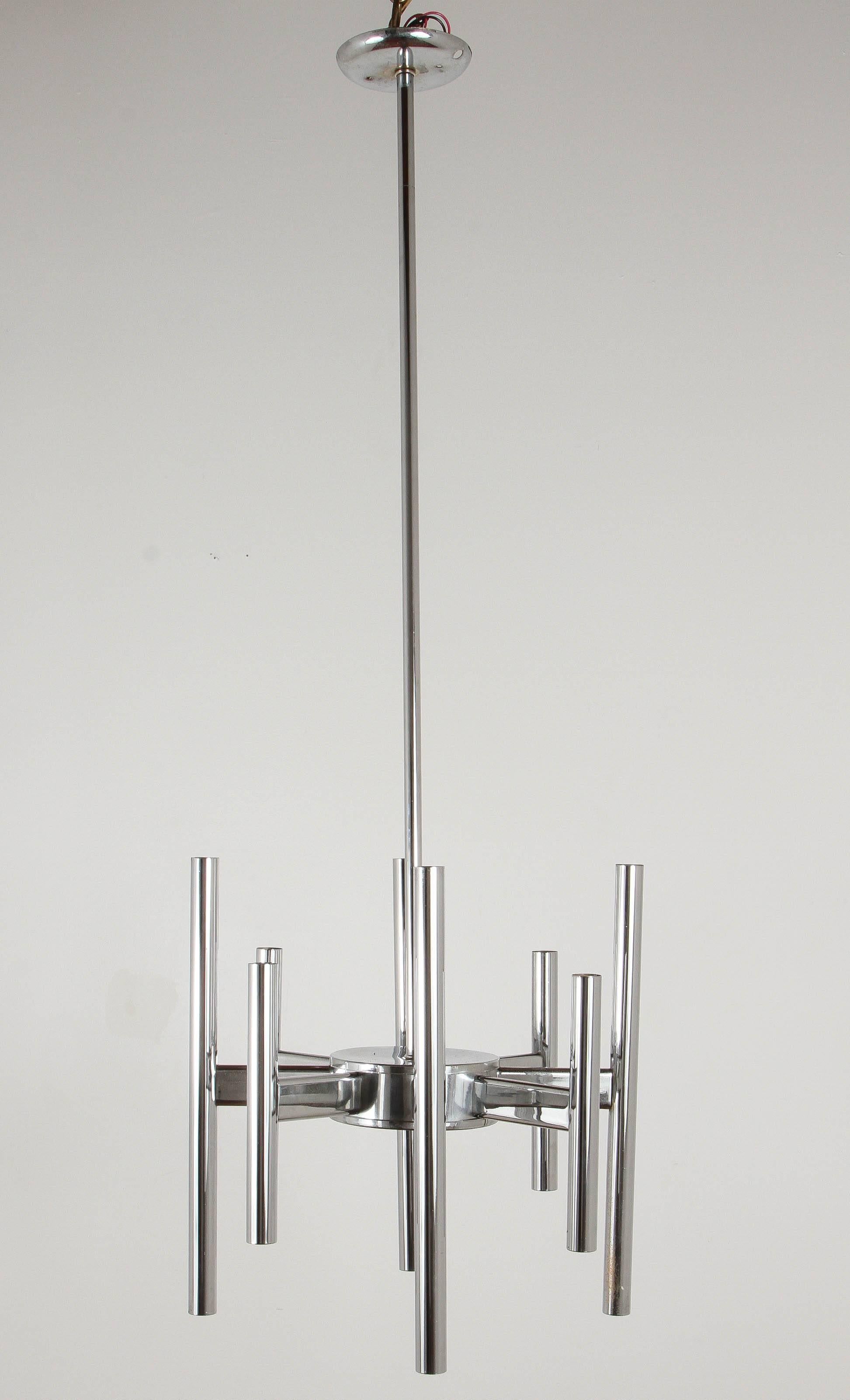Sciolari eight-arm chandelier, circa 1970.