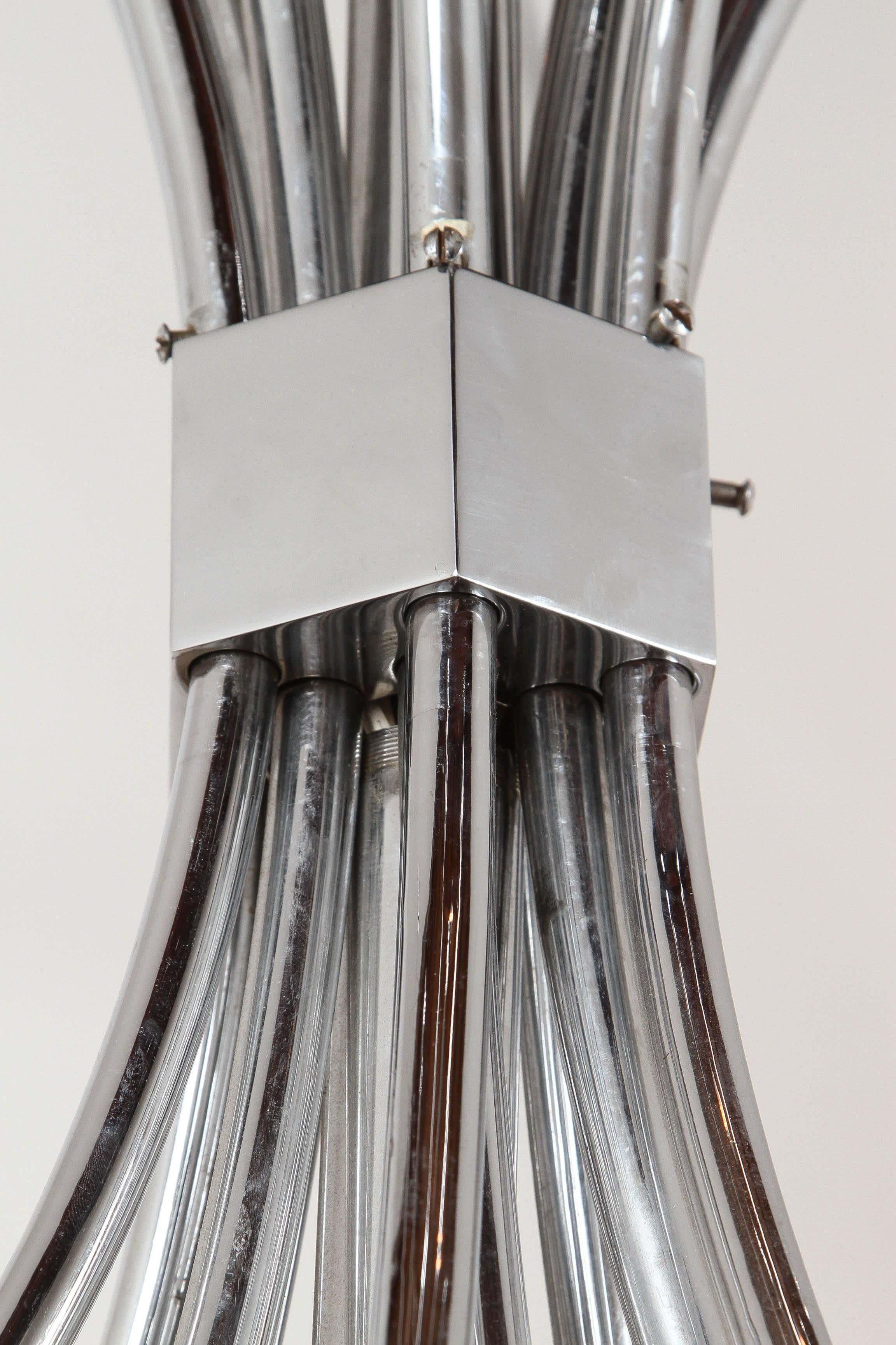 Chrome Up and Down Chandelier in the Style of Sarfatti 3