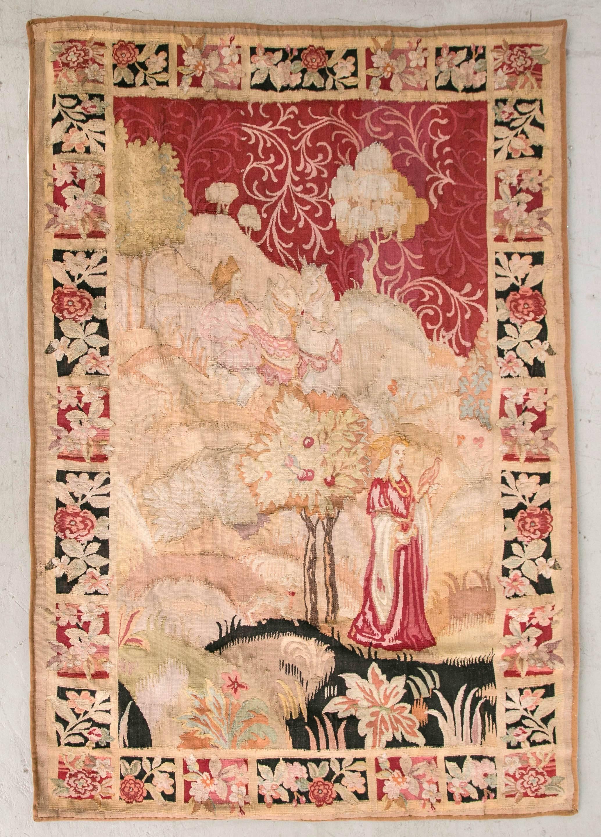 Large Late 18th Century French Aubusson Wall Tapestry In Fair Condition In Mt Kisco, NY