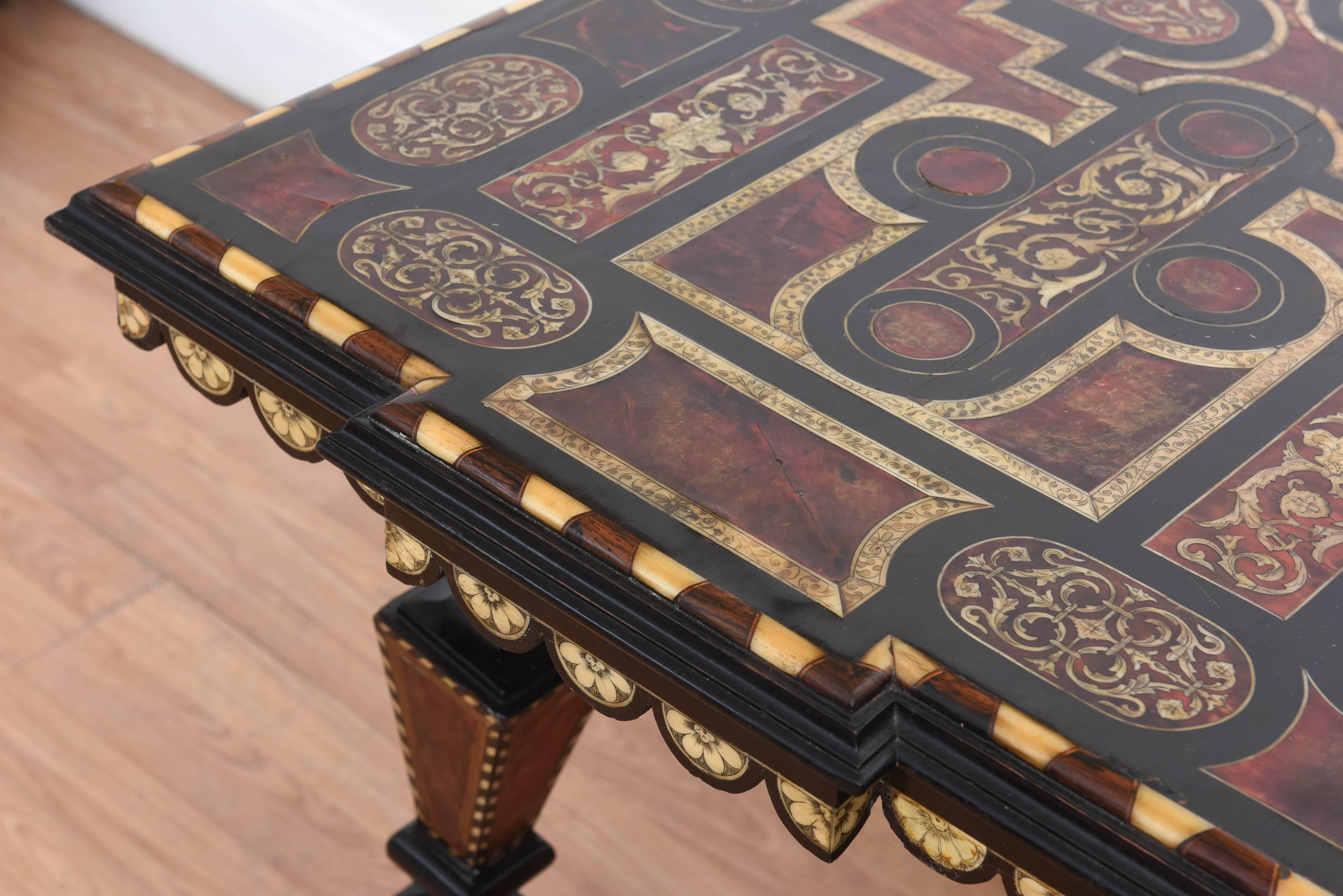 Beautiful 19th Century Italian Inlaid Side Table  1