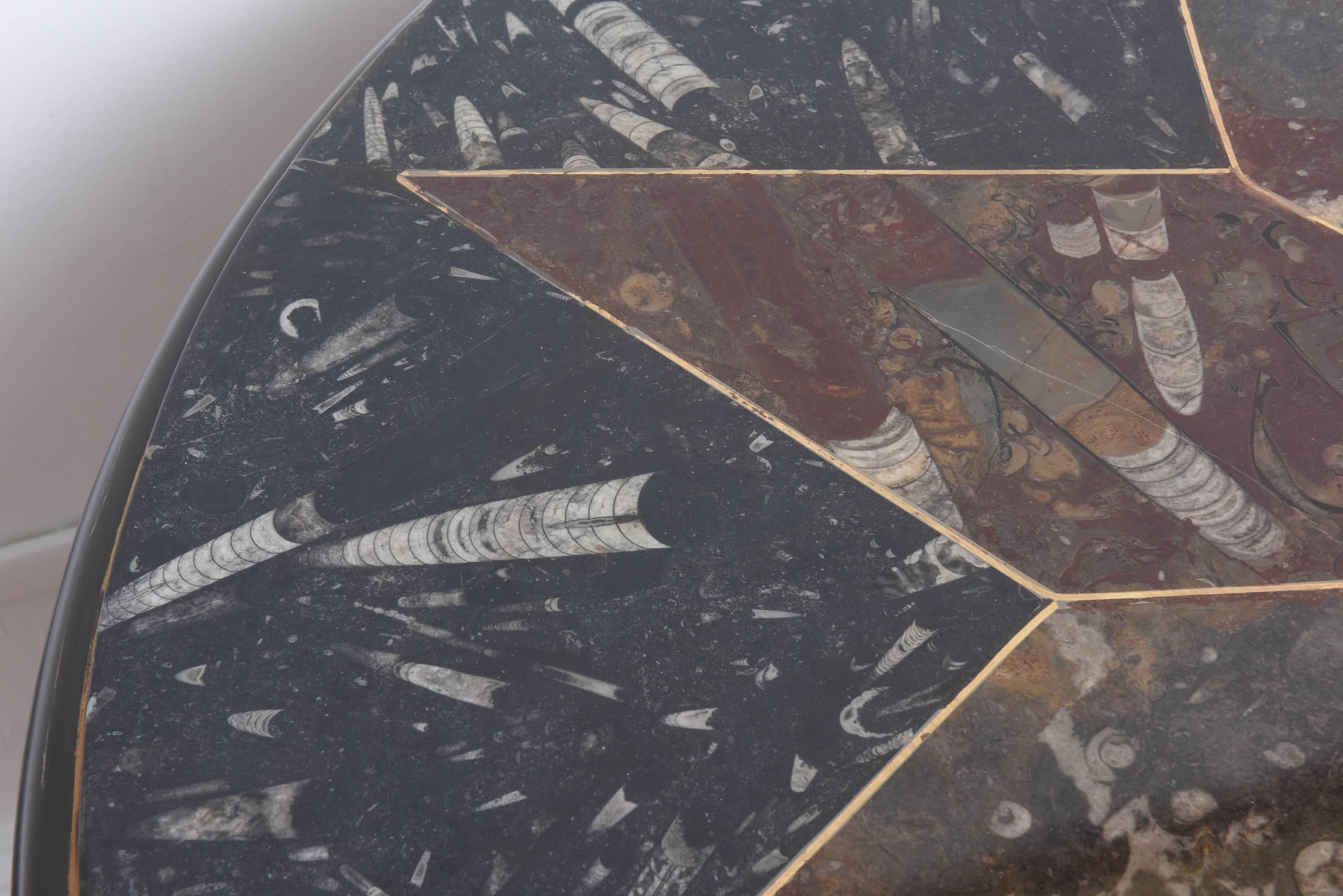 North American Early 20th Century Specimen Center Table with Fossils Top