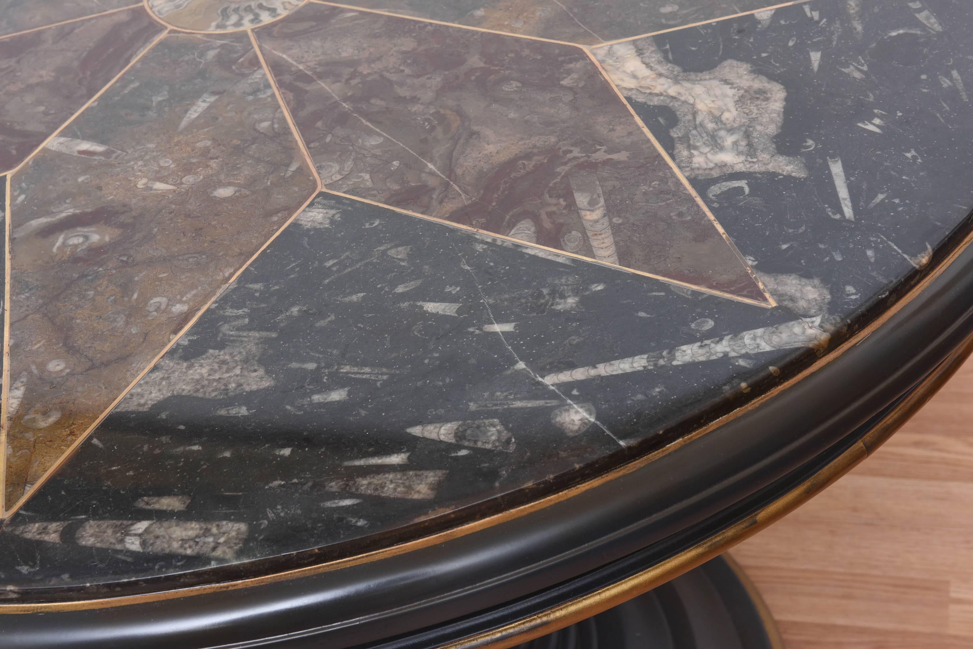 Early 20th Century Specimen Center Table with Fossils Top 3