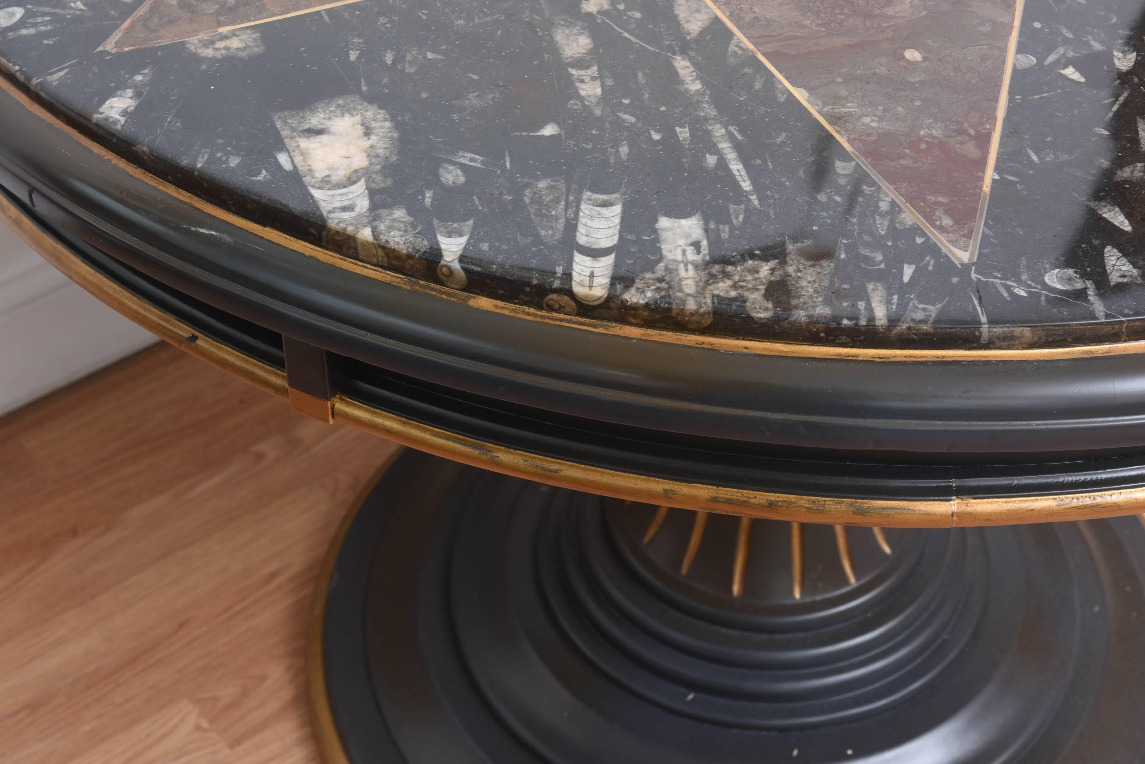 Early 20th Century Specimen Center Table with Fossils Top 4