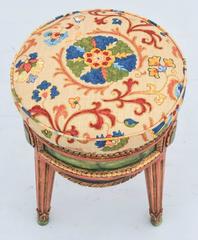 Whimsical Painted Italian Stool Carved with Swags, circa 1920s