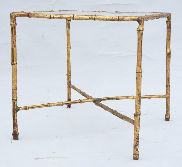Gilded Iron Faux Bamboo Accent Table at 1stdibs