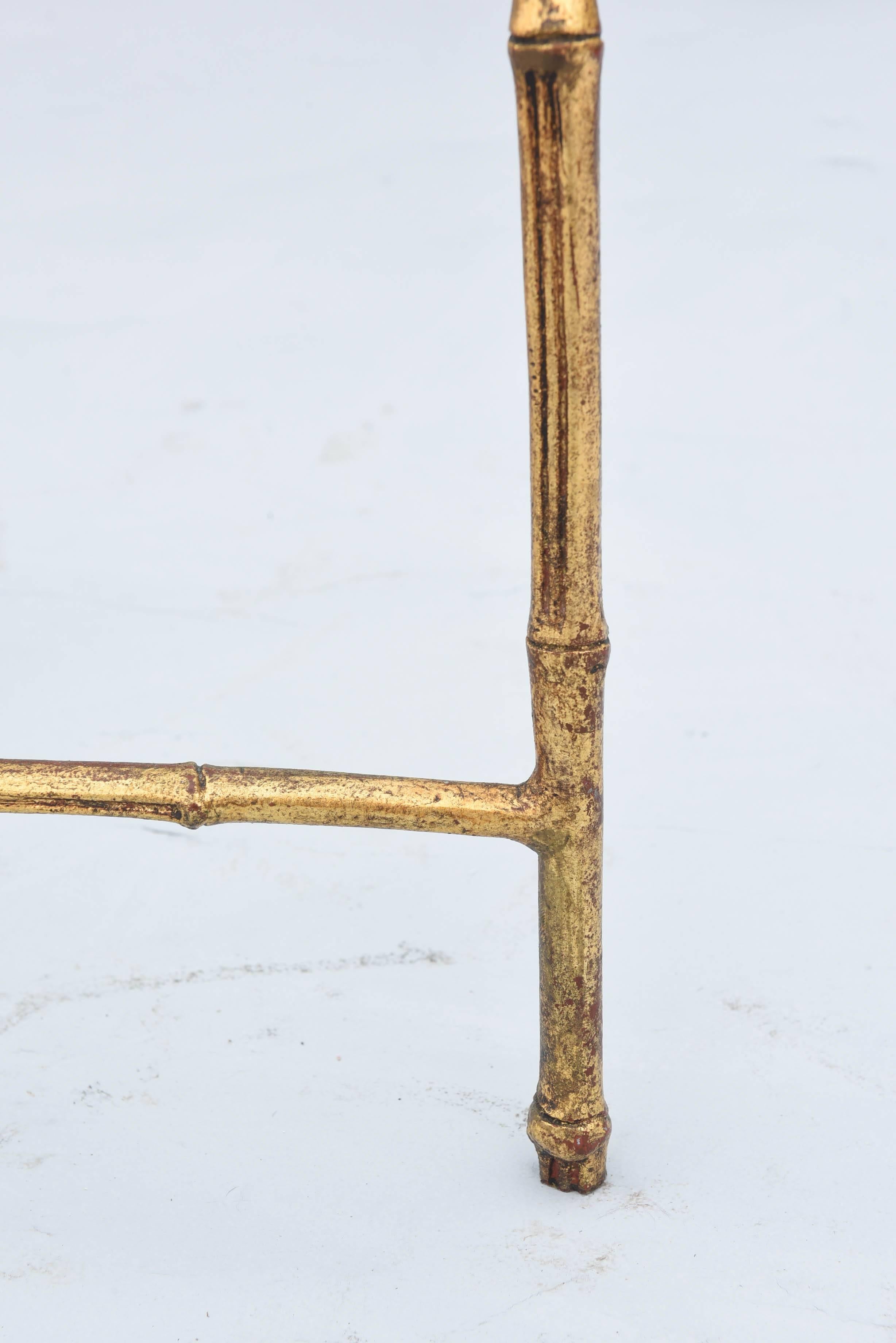 Gilded Iron Faux Bamboo Accent Table 1