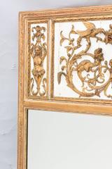 Painted and Parcel Gilt Trumeau with 18th Century Pediment