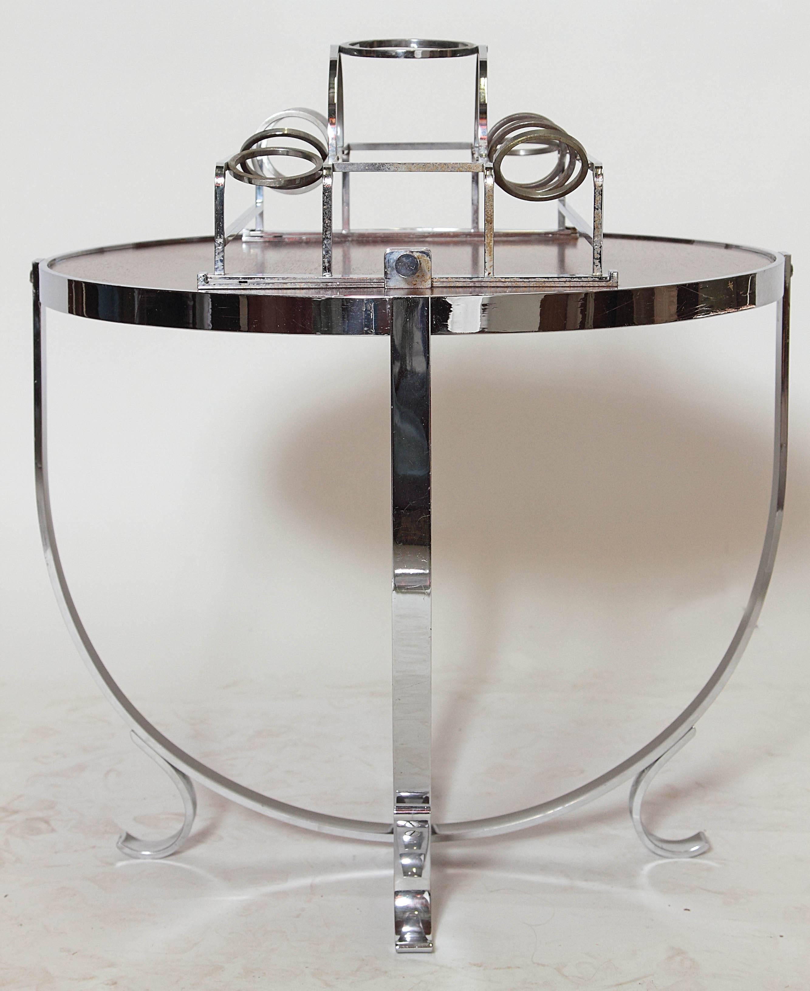 Machine Age Art Deco Streamline Cruise Liner or Pullman Car Cocktail Table For Sale 3