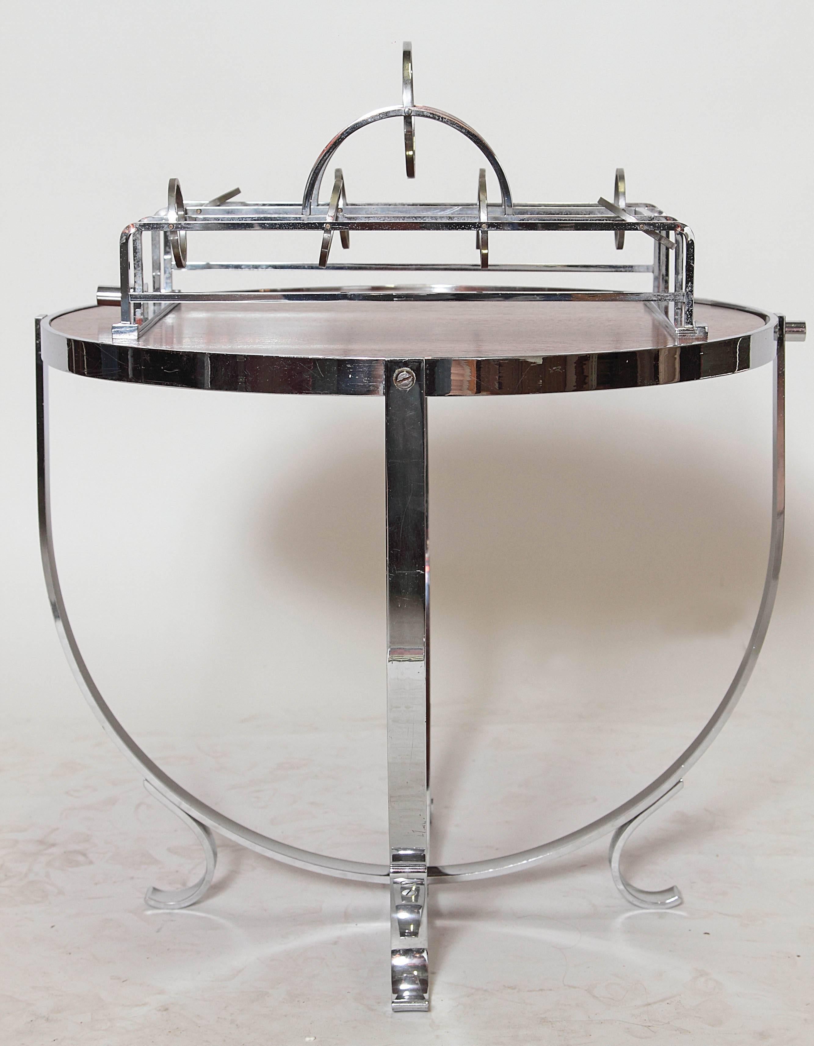 Machine Age Art Deco Streamline Cruise Liner or Pullman Car Cocktail Table For Sale 4