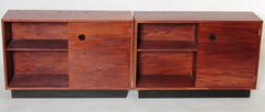 Machine Age Art Deco Gilbert Rohde Signed Smart Set Pair Cabinets for Kroehler