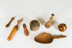 Collection of Carved Wood Kitchen Tools