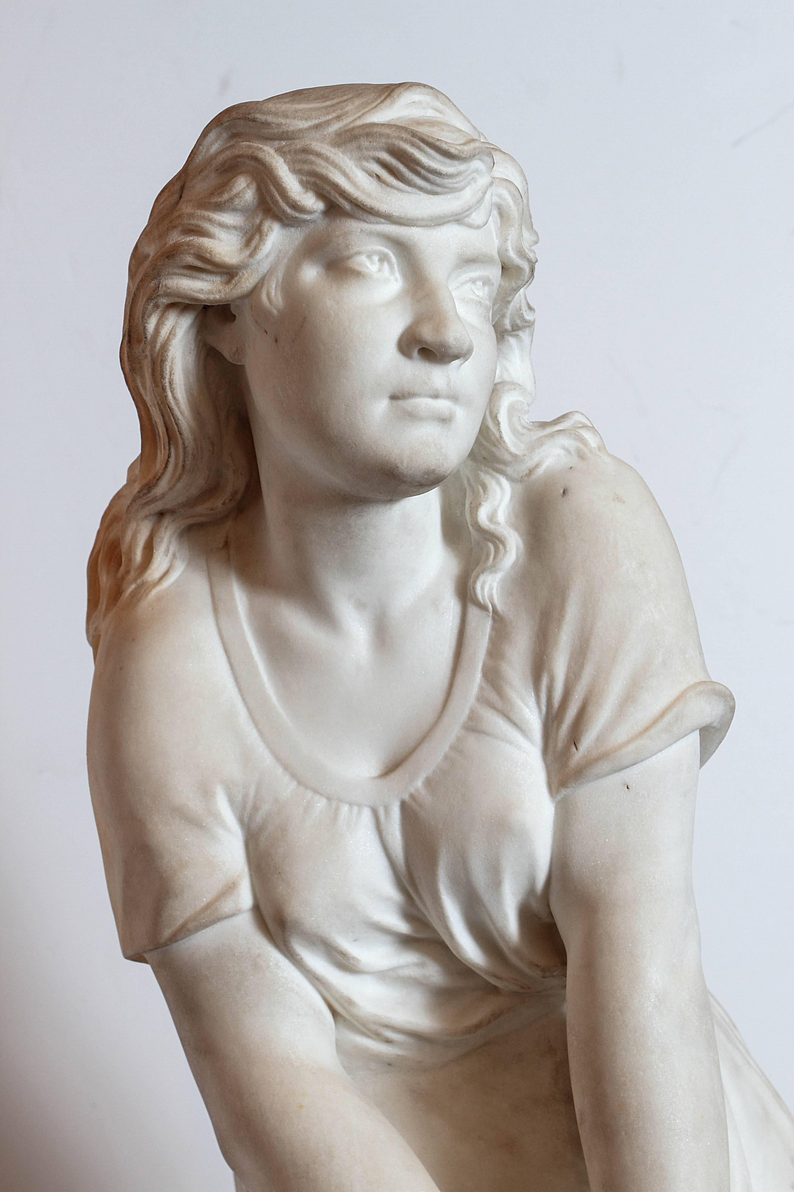 19th Century French Marble Sculpture Signed Philippe Poitevin 2