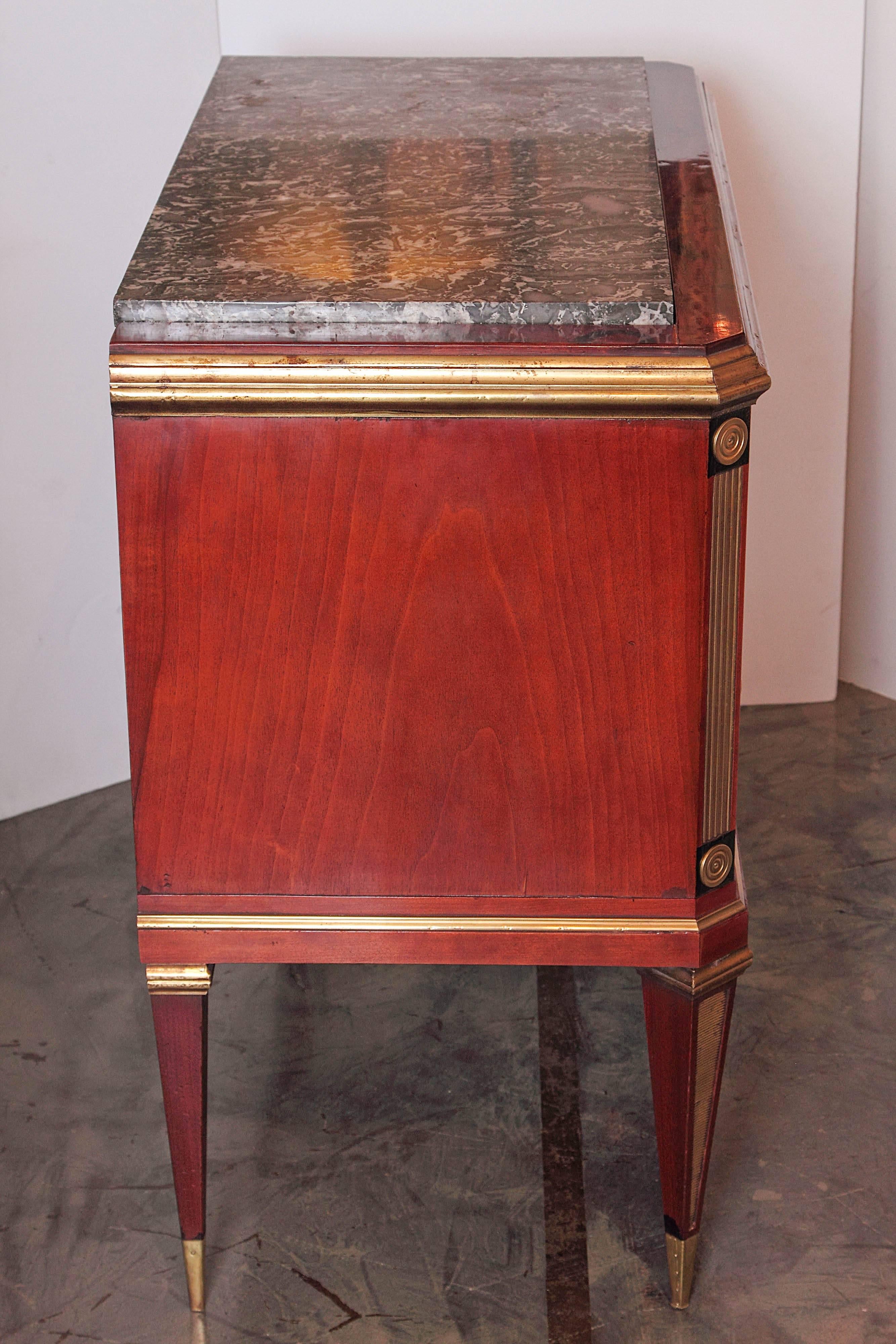 19th Century Russian Mahogany Pair of Commodes, Marble Top 3