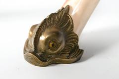 Pair of Brass and Horn Candlesticks