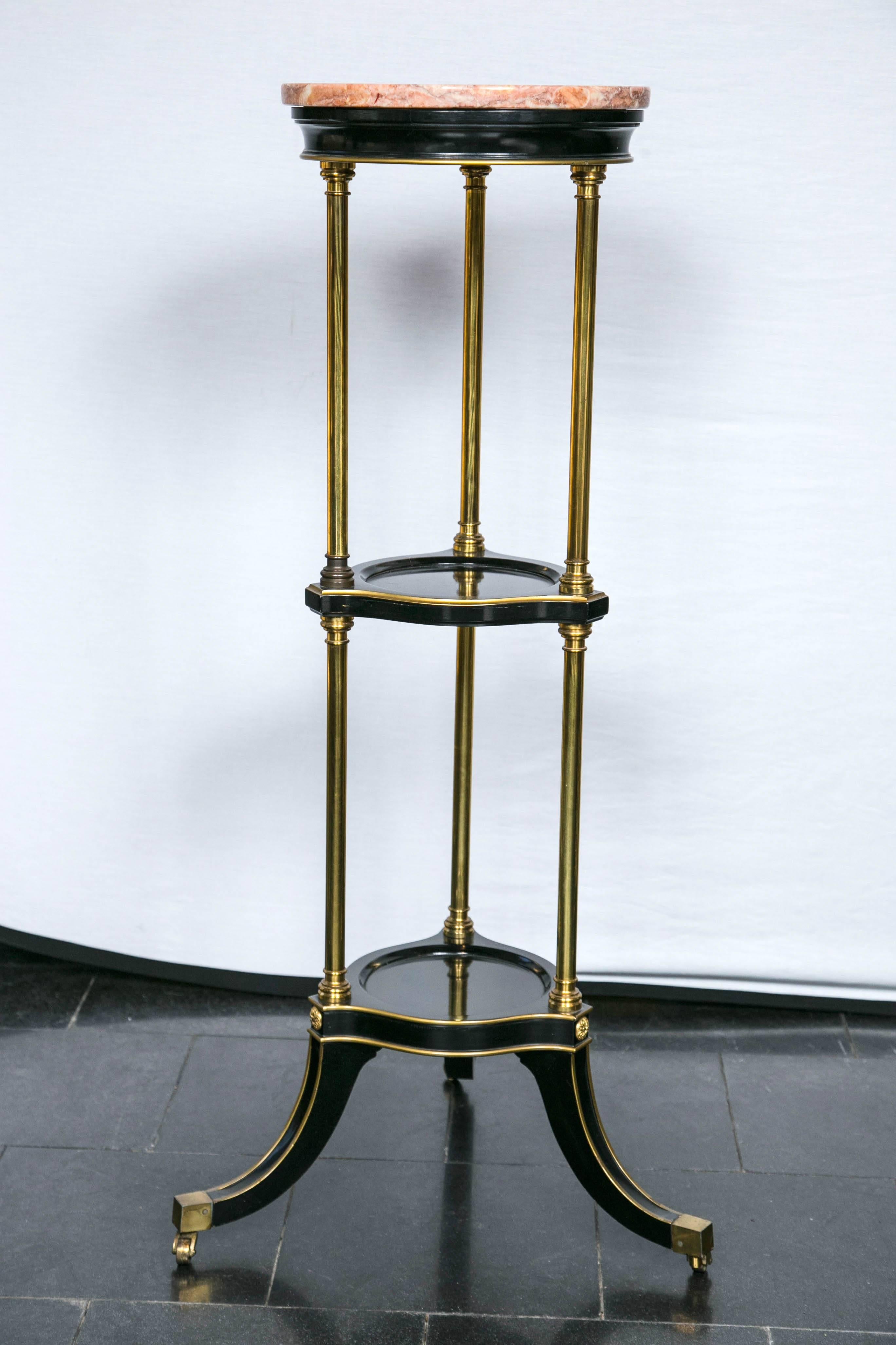 Black Lacquer and Marble Stand 3