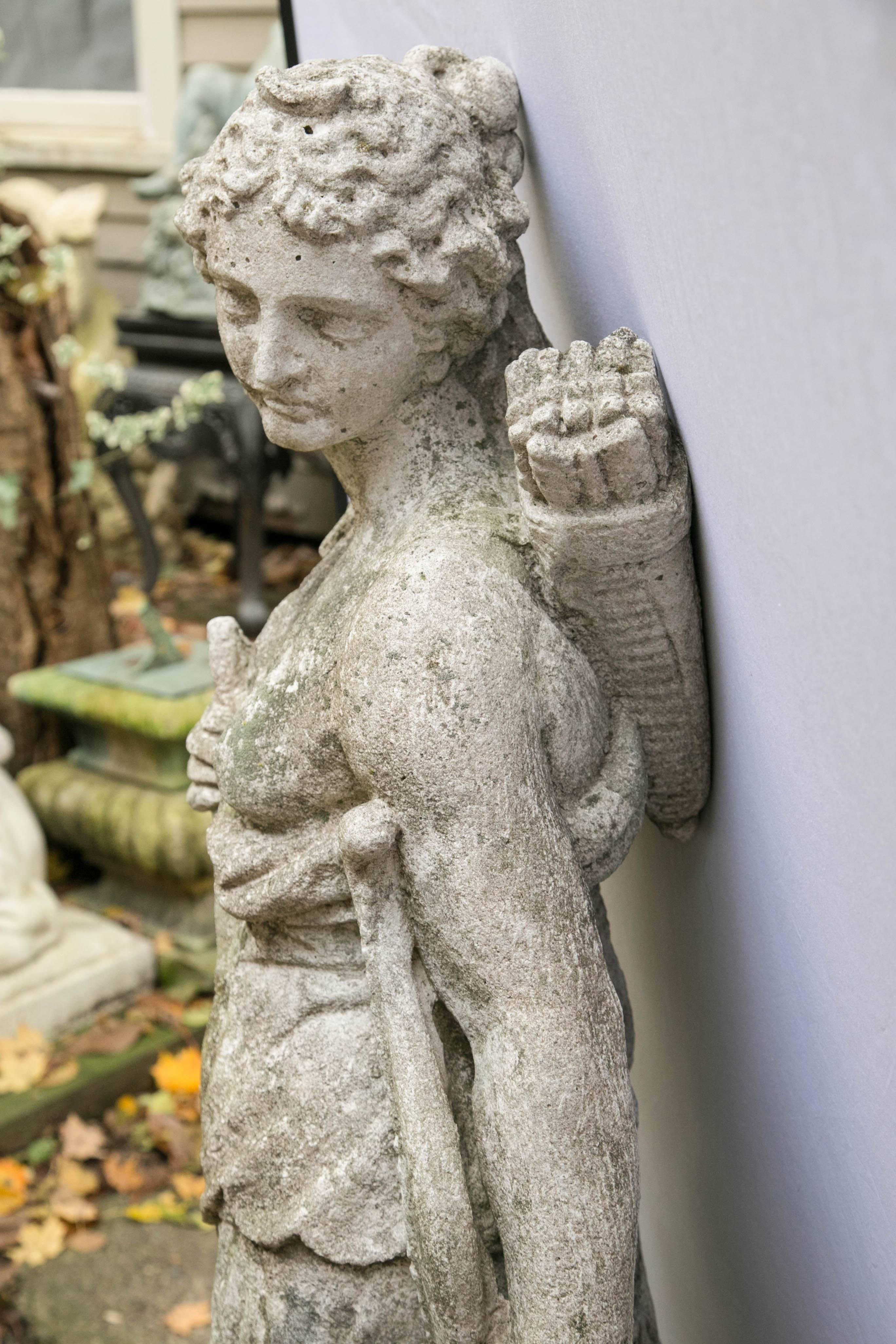 20th Century Cast  Stone Figure  of Diana For Sale