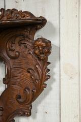 Carved Walnut Three-Shelf Italian Rococo Wall Bracket