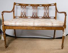 Edwardian Paint Decorated Fruitwood Settee