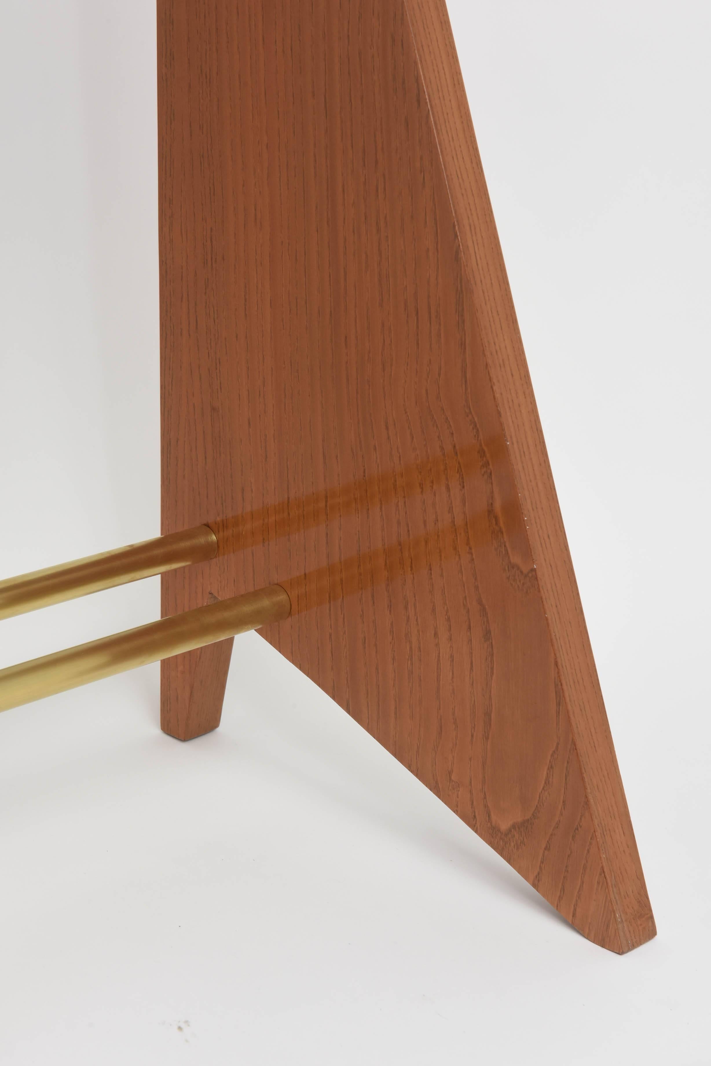 Fine Italian Modern Walnut and Brass Console Table, Dassi For Sale 2