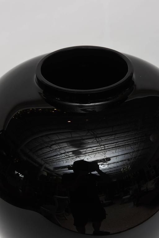 Pair of Large Black Murano Vases by Barovier e Toso at 1stDibs large