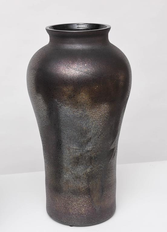 Oversized Cenedese Scavo Glass Vases at 1stDibs