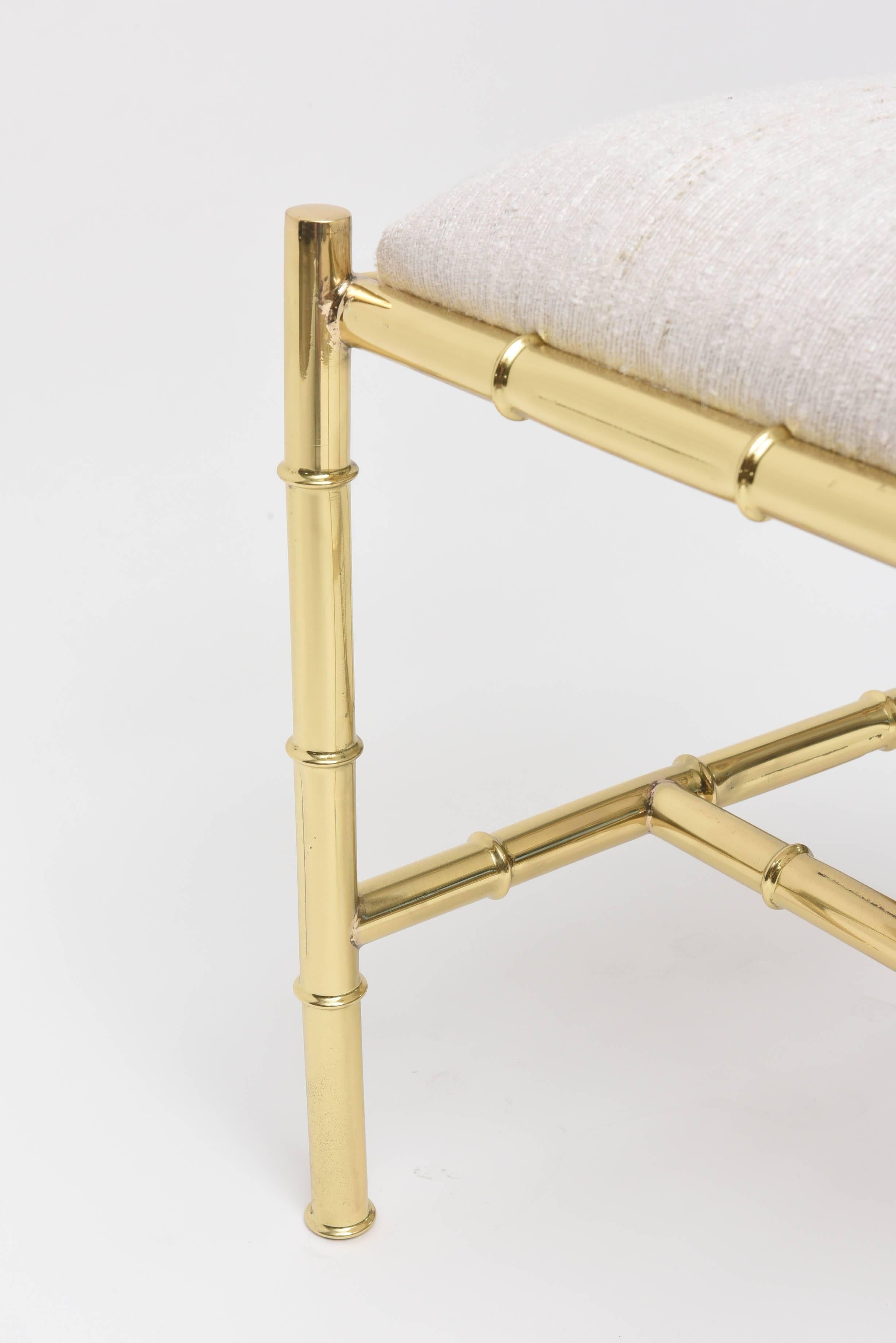 Italian Faux Bamboo Chair in Polished Brass In Excellent Condition In North Miami, FL