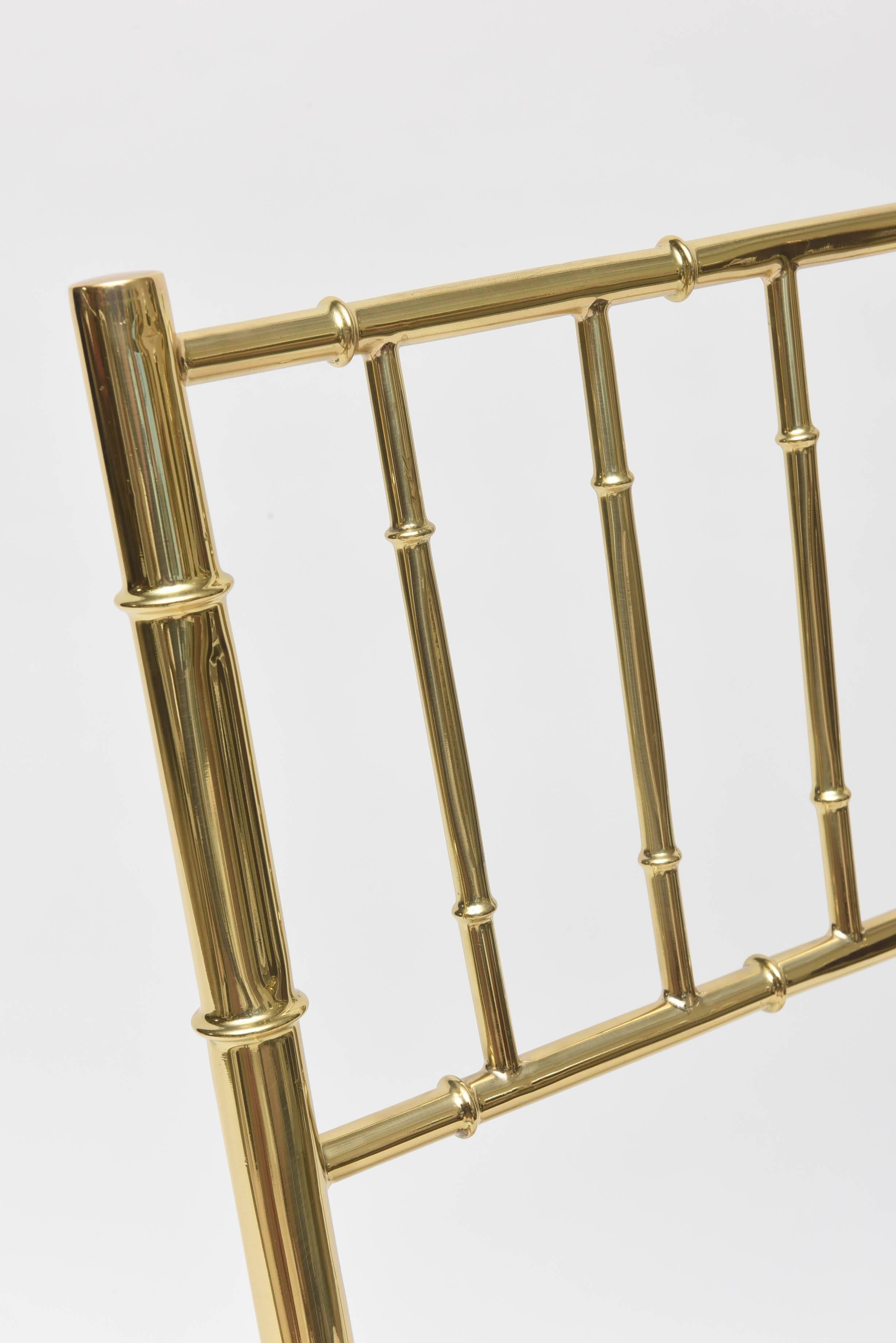 Italian Faux Bamboo Chair in Polished Brass 4