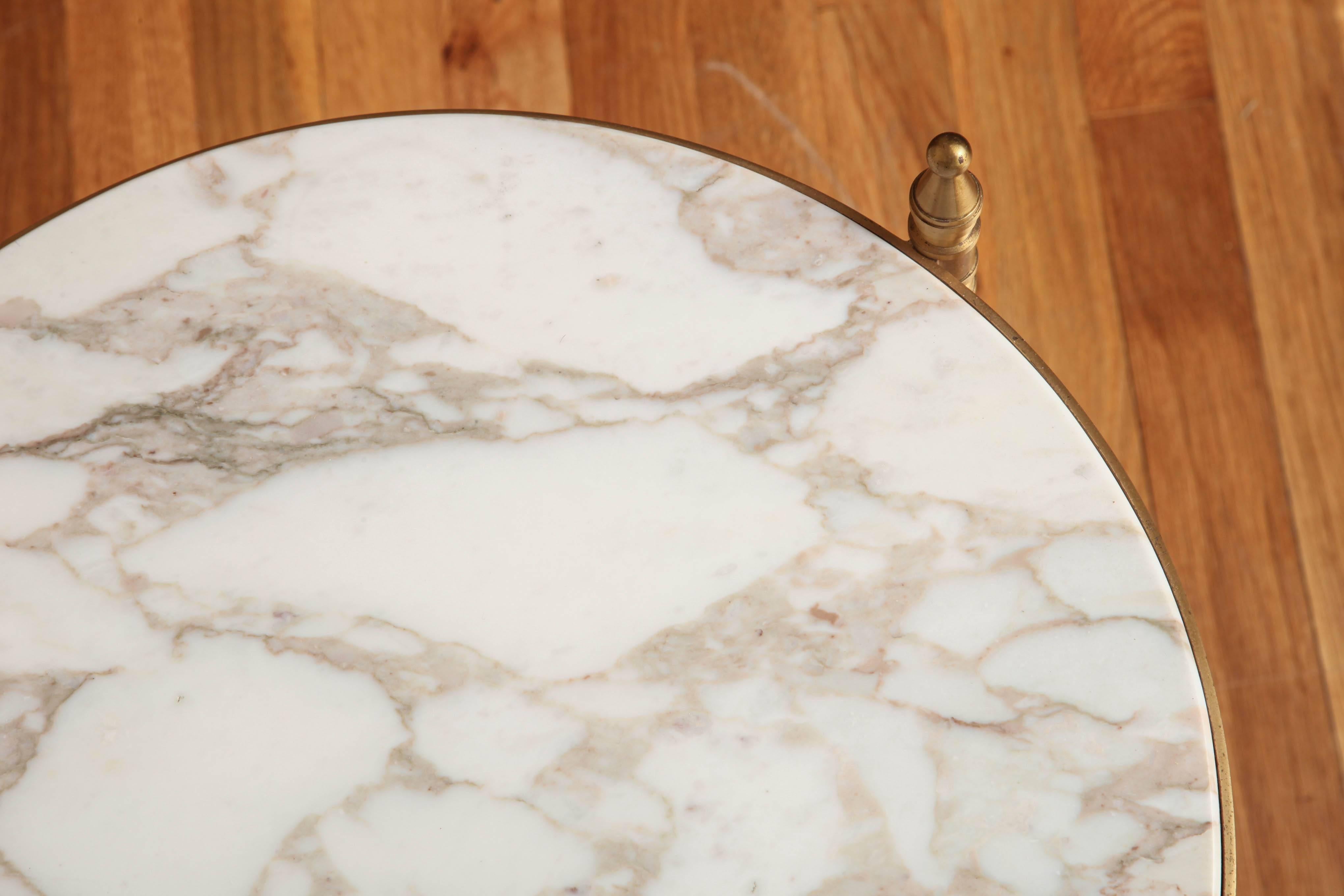 Marble Two-Tiered Small Round Side Table