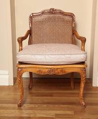 Louis XV Desk Chair with Caned Back