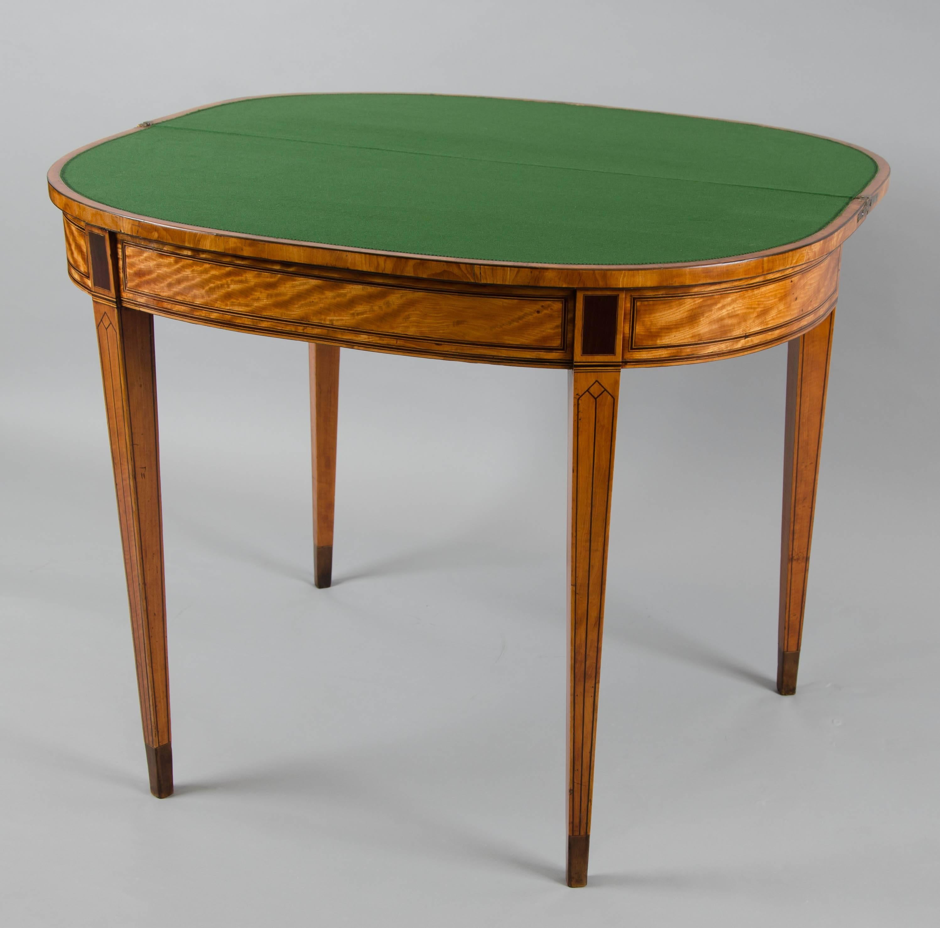 Cross-Banded 18th Century Satinwood Card Table