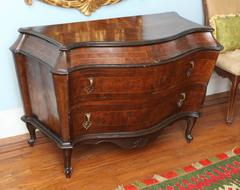 Venetian Mid-18th Century Rococo Walnut and Burl Walnut Commode