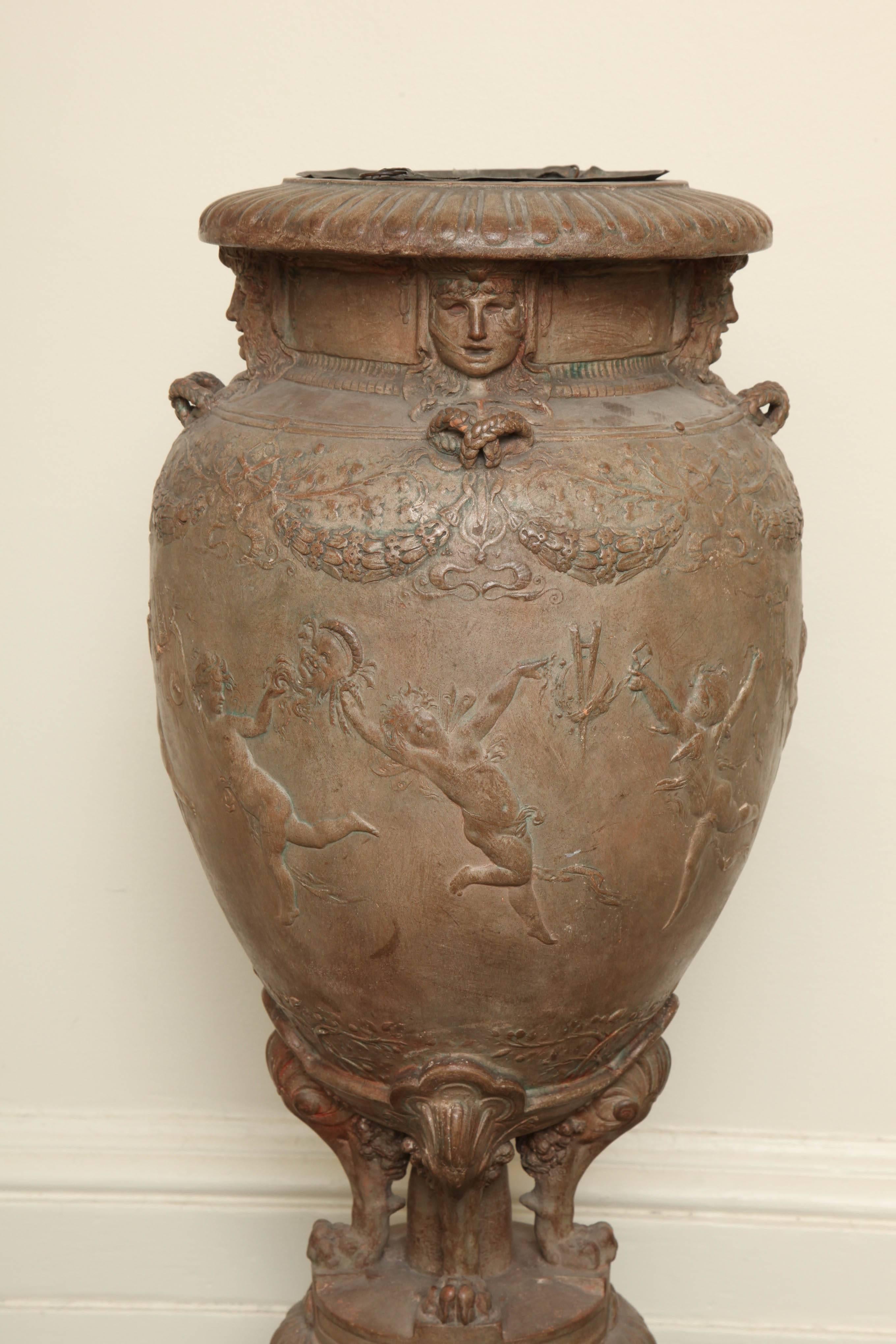 Napoleon III Gustave-Joseph Chéret Terracotta Jardiniere Urn For Sale