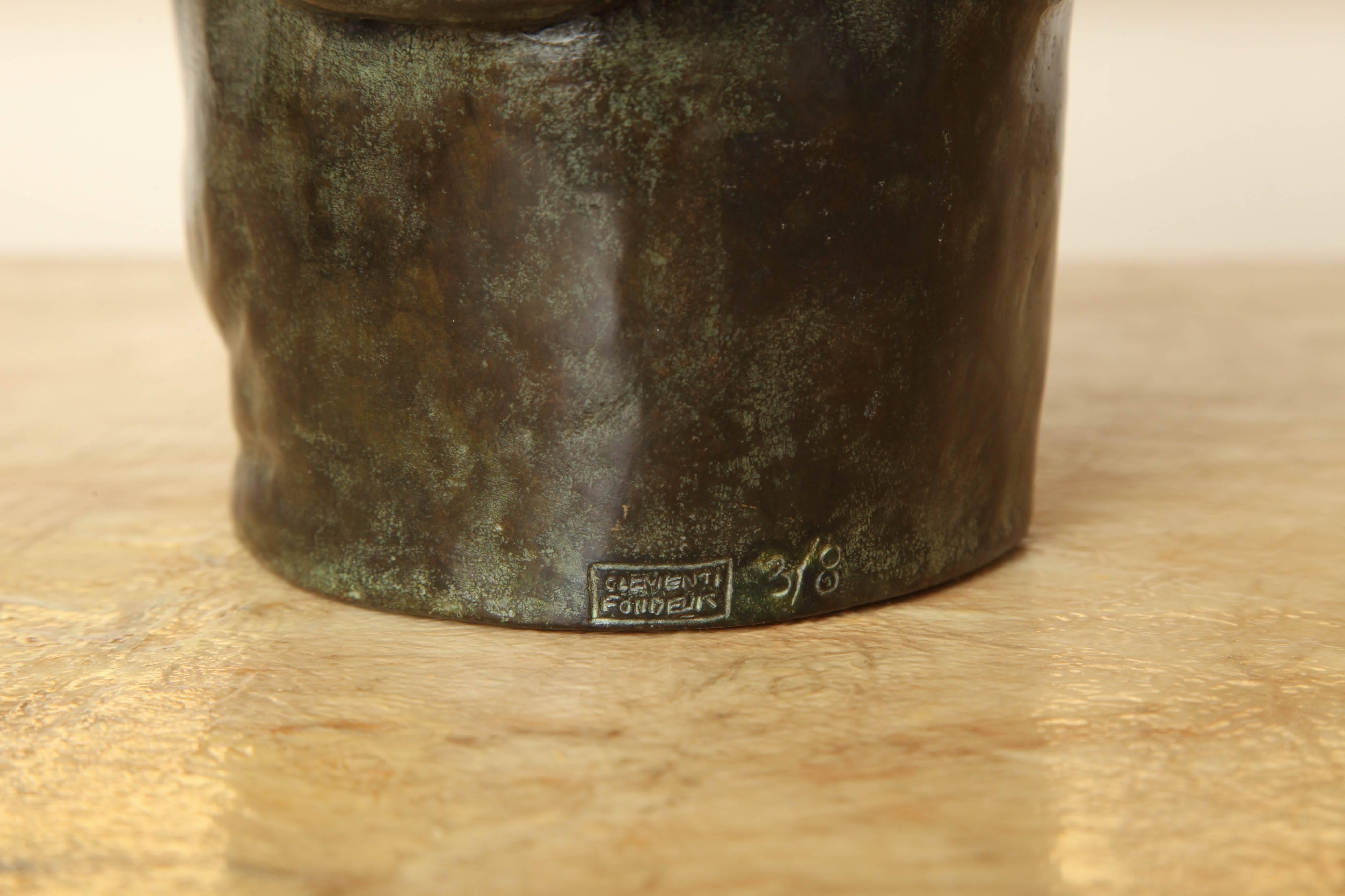 Bronze Boîte « Tete de Chamois » en bronze de Paul Simon