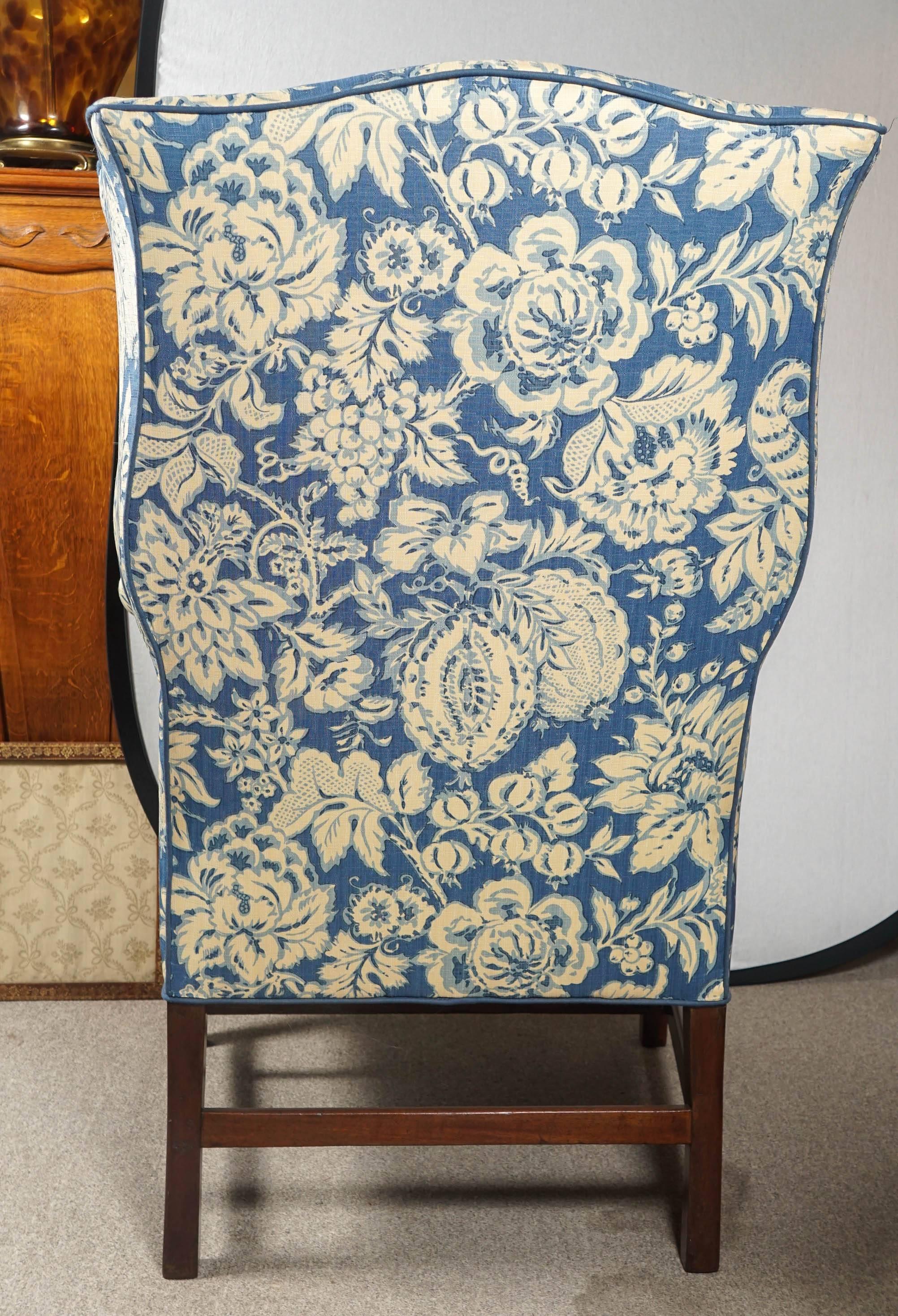 George III Wingback Chair In Good Condition In Hudson, NY